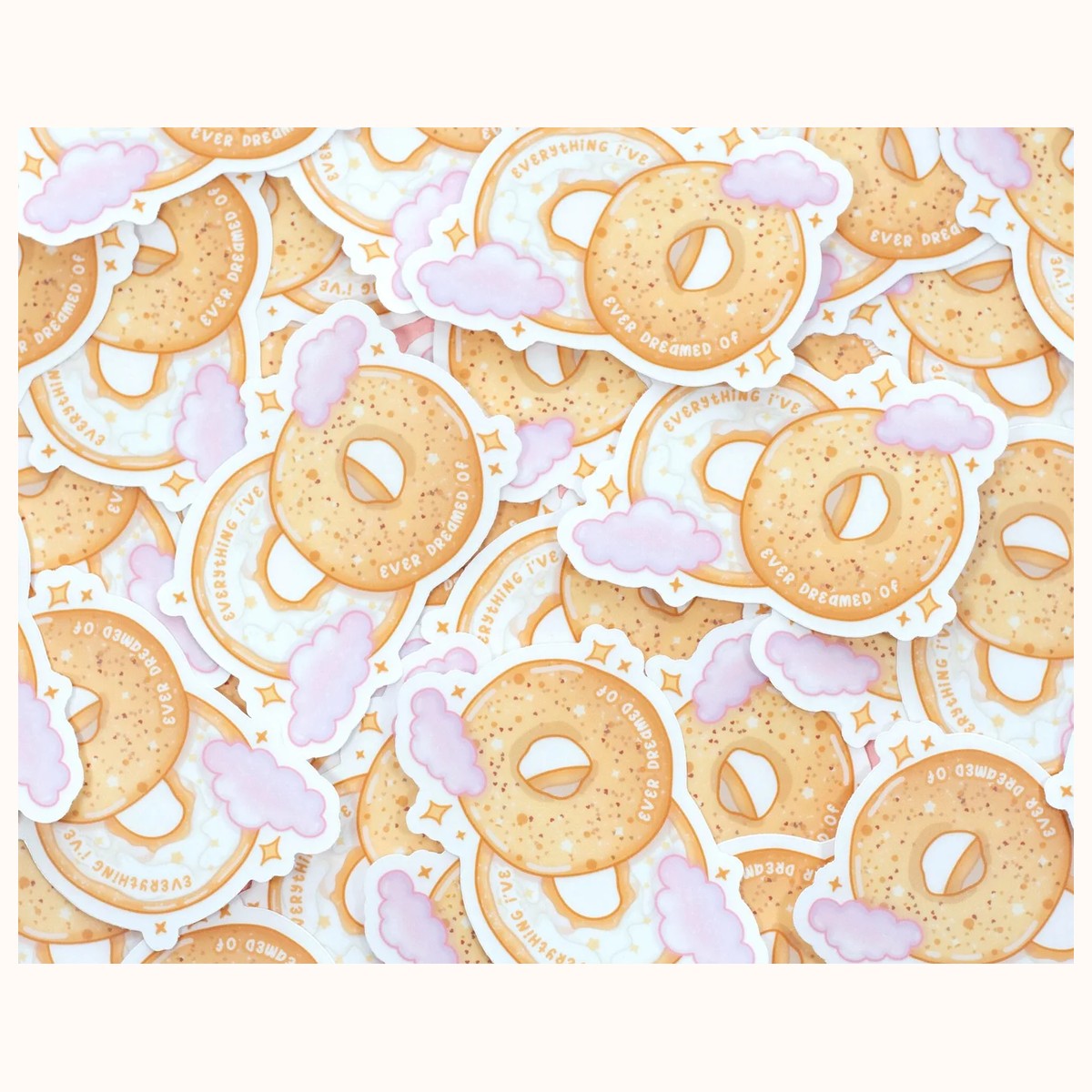 Everything Bagel CLEAR Sticker | Cute Aesthetic Waterproof Durable Laptop Sticker view 4
