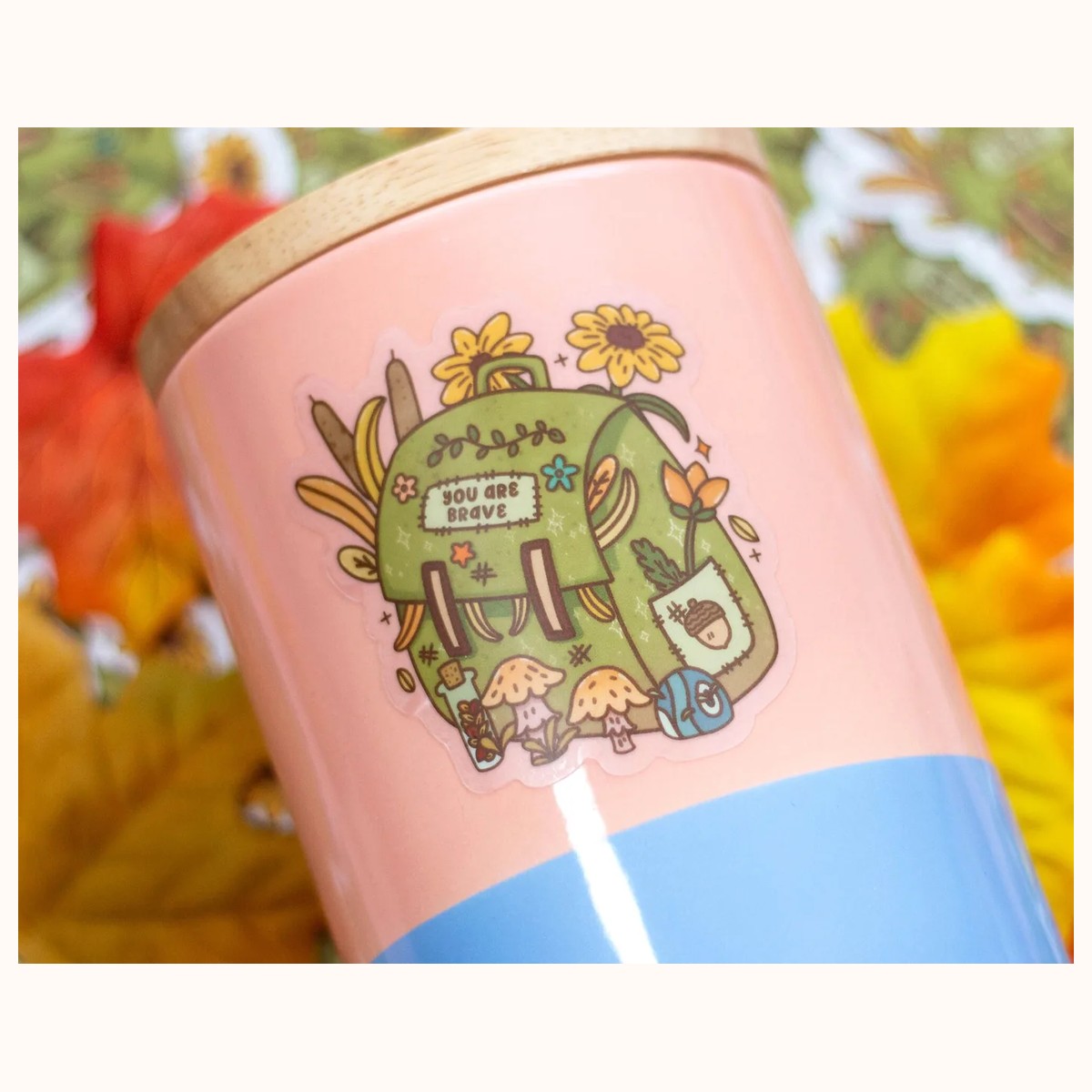 Nature Backpack CLEAR Sticker | Cute Aesthetic Waterproof Durable Laptop Sticker view 3