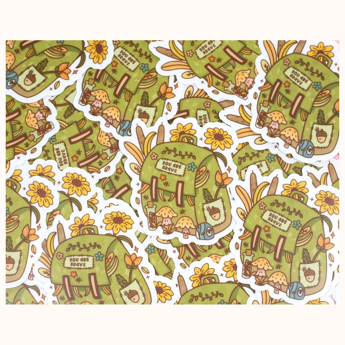 Nature Backpack CLEAR Sticker | Cute Aesthetic Waterproof Durable Laptop Sticker view 4