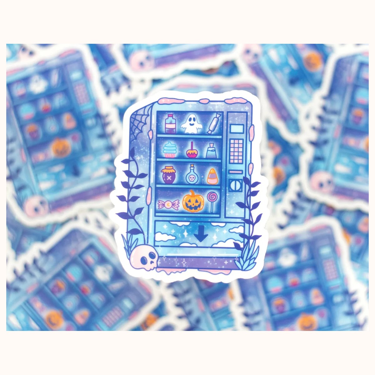 Spooky Snack Machine CLEAR Sticker | Cute Aesthetic Waterproof Durable Laptop Sticker, stickers from Farouk Book Store