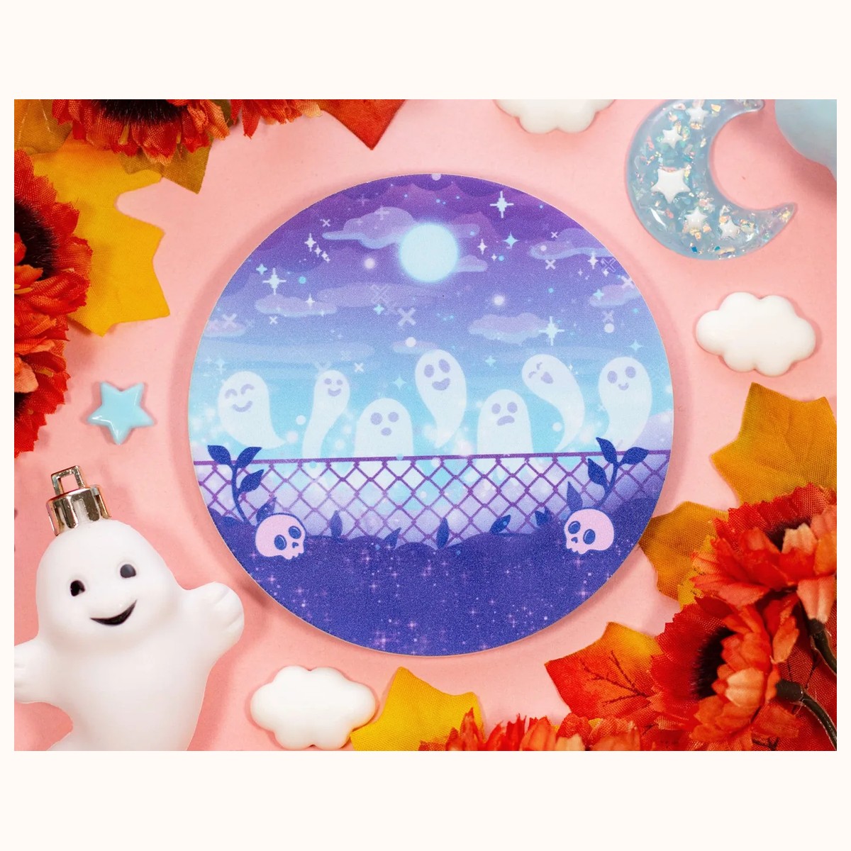 Spirit Town Acrylic Coaster | Kawaii Drinks Cork Coaster Home Decor Accessories by Farouk Book Store