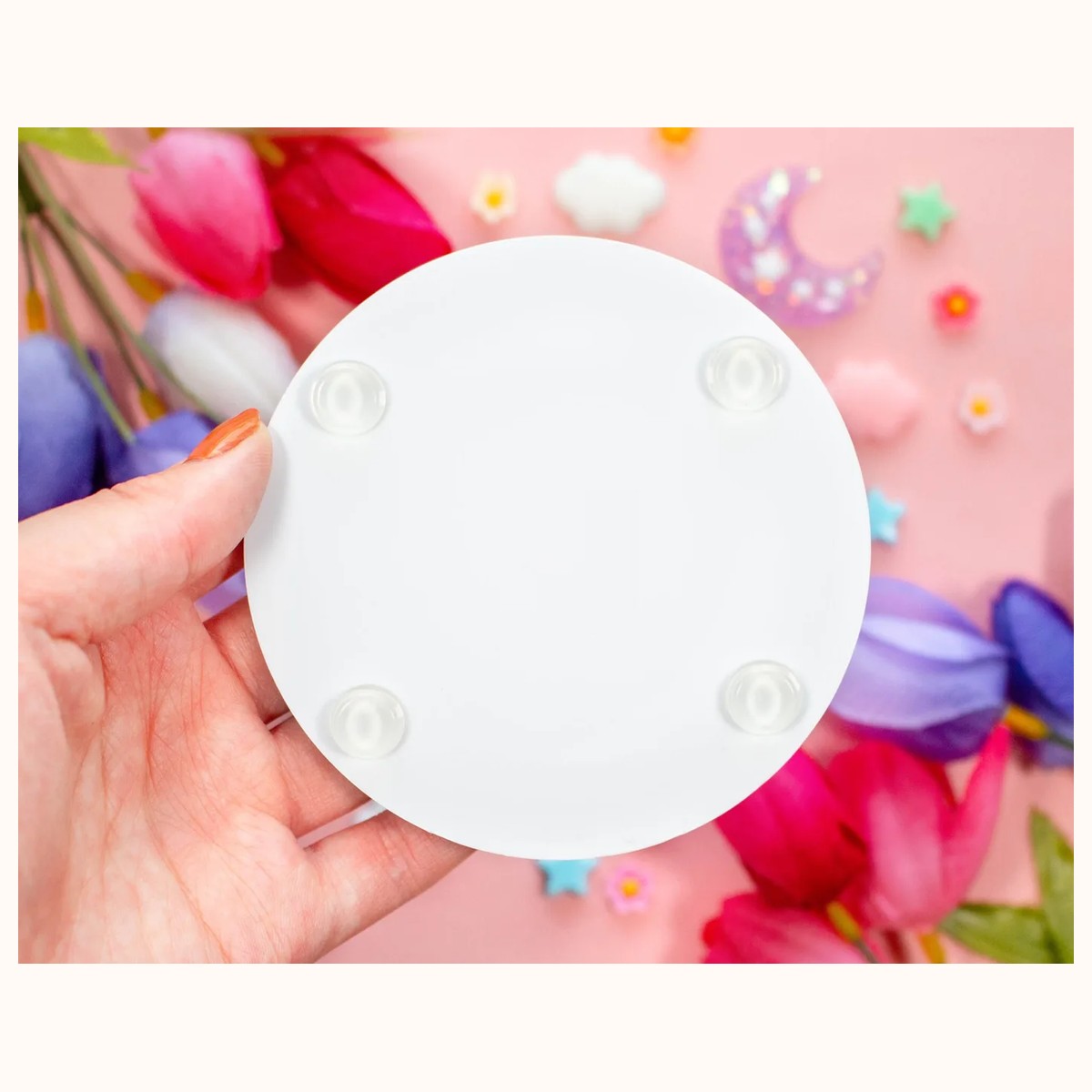 Rosy Sky Acrylic Coaster | Kawaii Drinks Coaster Home Decor Accessories view 3