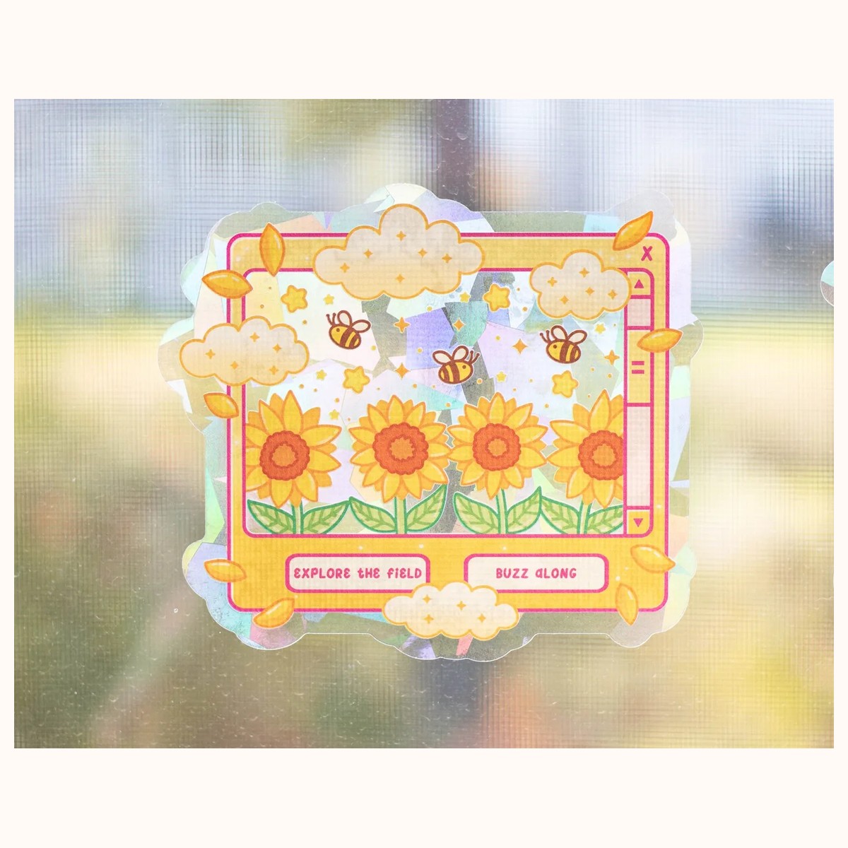 Sunflower Dreams Suncatcher Sticker | Rainbow Maker Window Decal view 6