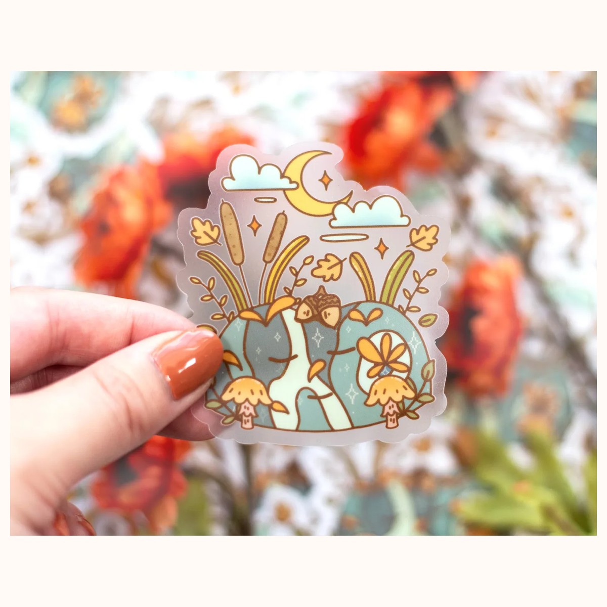 Sleepy Forest CLEAR Sticker | Cute Aesthetic Waterproof Durable Laptop Sticker, stickers from Farouk Book Store