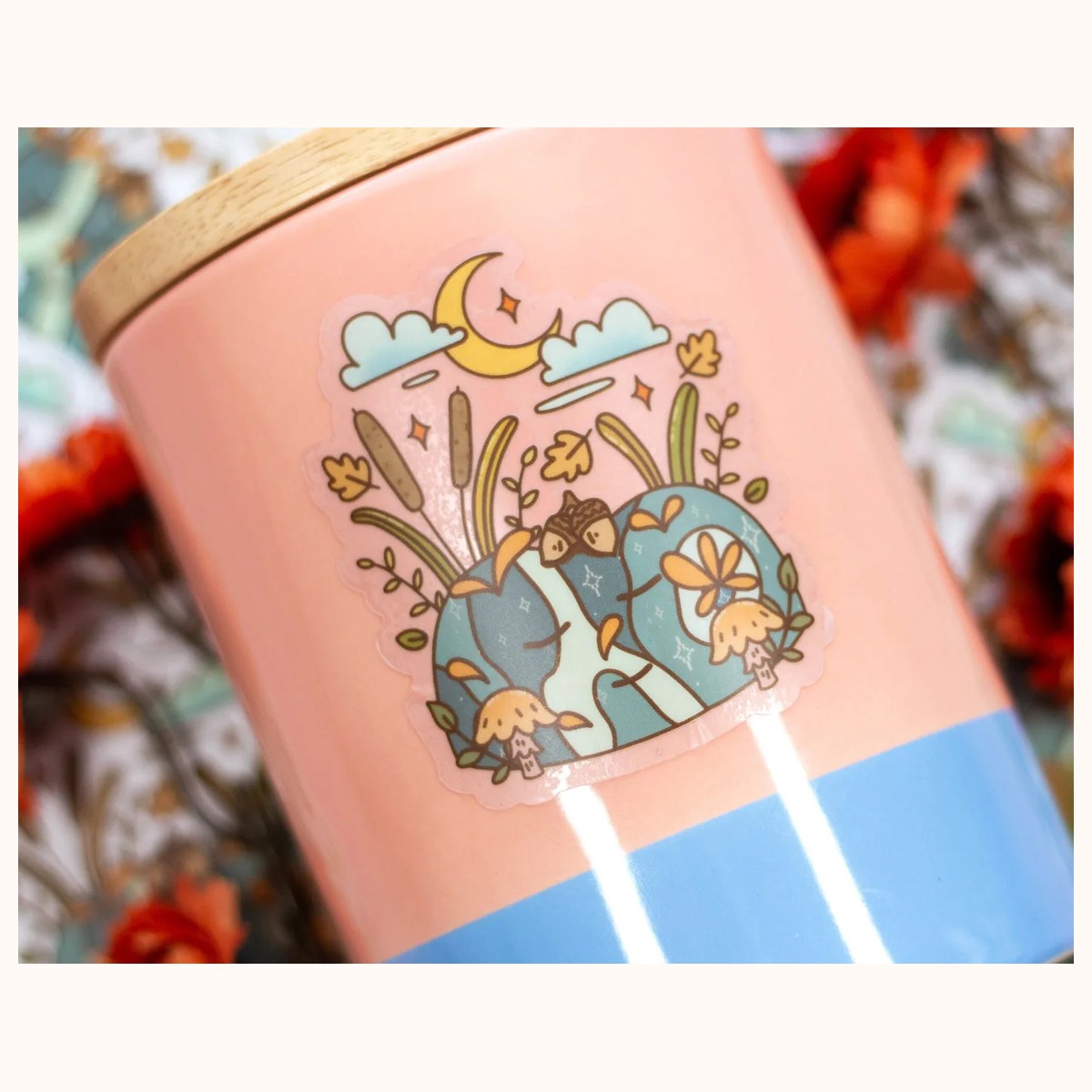 Sleepy Forest CLEAR Sticker | Cute Aesthetic Waterproof Durable Laptop Sticker view 3