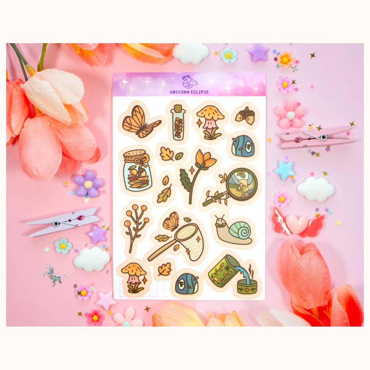 Forest Finds Aesthetic Cute Sticker Sheet | Planner Stickers, Decorative Stickers, Sticker Sheet, stickers from Farouk Book Store
