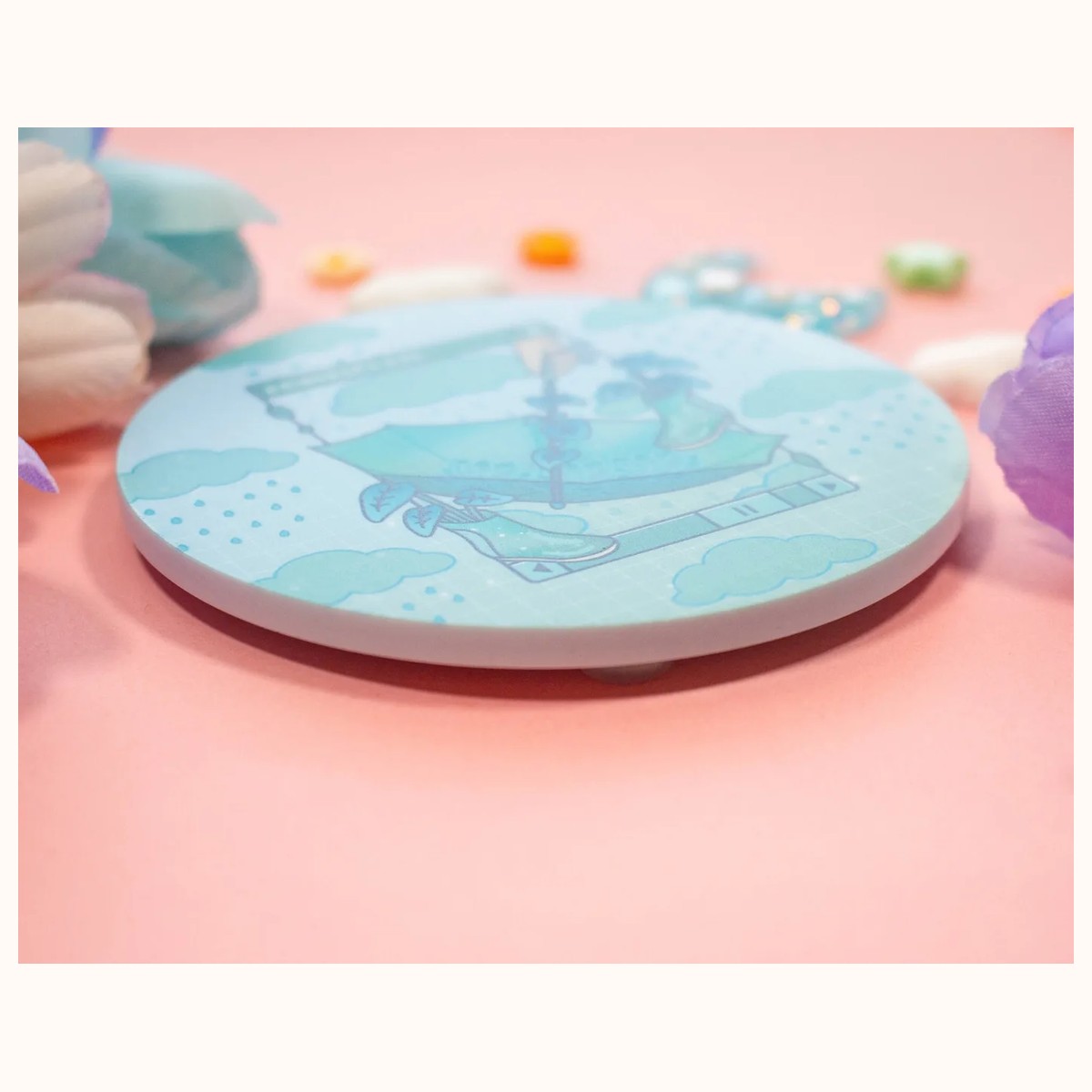 Rainy Day Acrylic Coaster | Kawaii Drinks Coaster Home Decor Accessories view 2