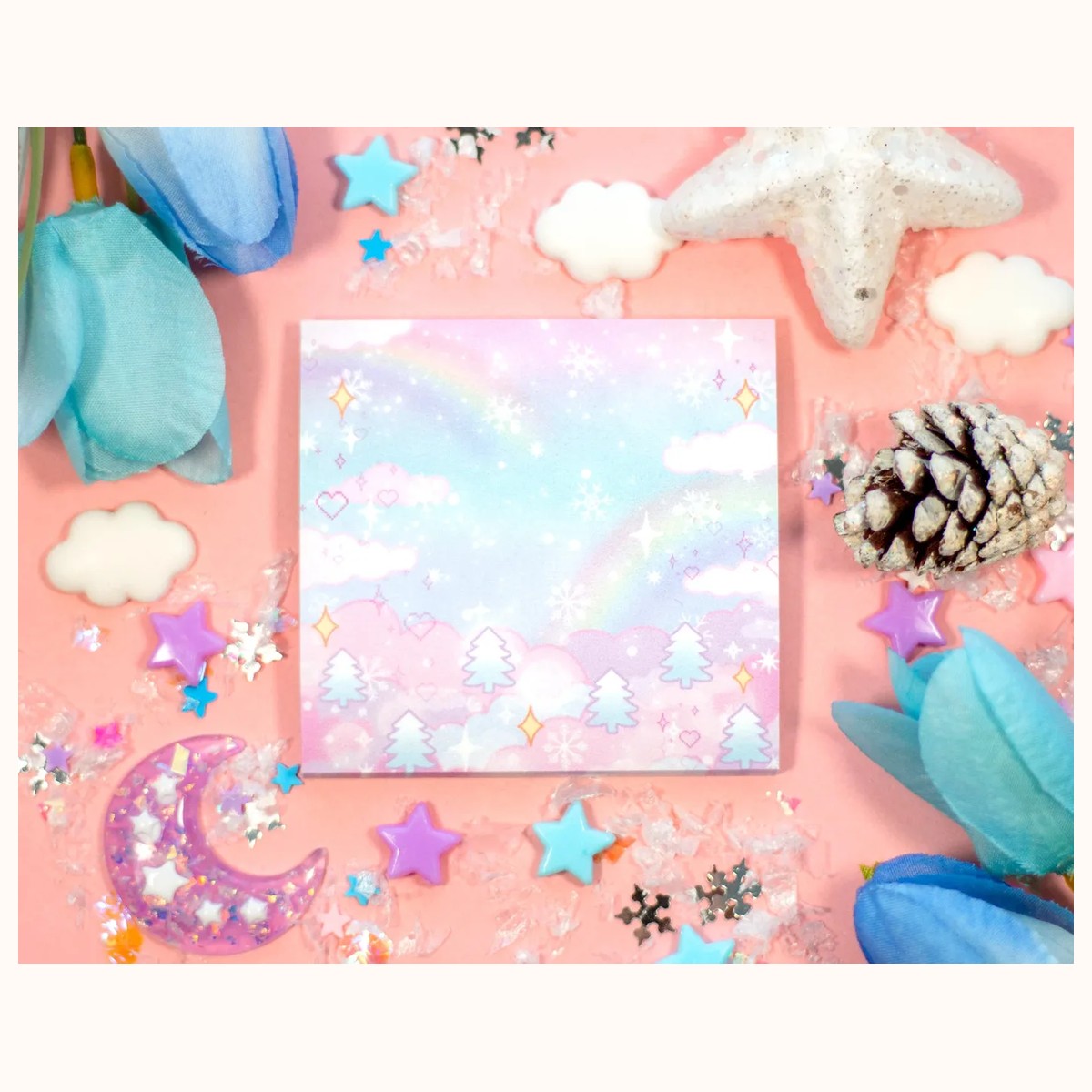 Whimsical Wonderland Cute Aesthetic Christmas Sticky Notes, notepads from Farouk Book Store