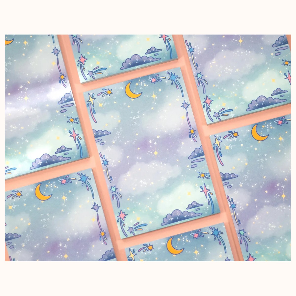 Celestial Galaxy Notepad | Cute Dreamy Kawaii Aesthetic Stationery Memo Pad view 3