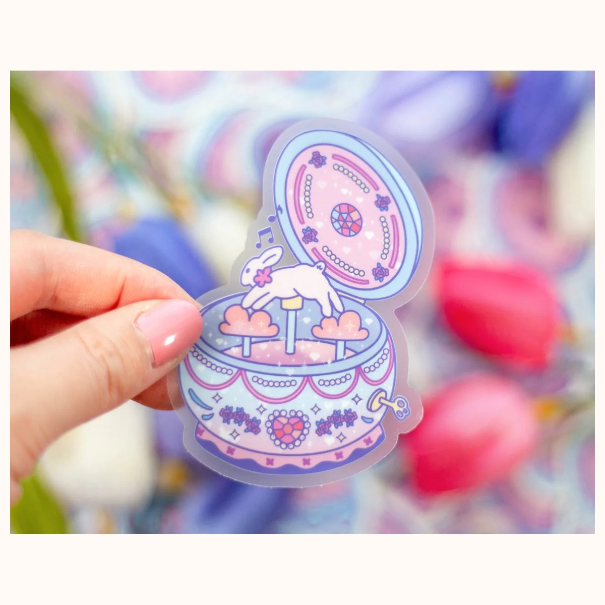 Music Box CLEAR Sticker | Cute Aesthetic Waterproof Durable Laptop Sticker, stickers from Farouk Book Store