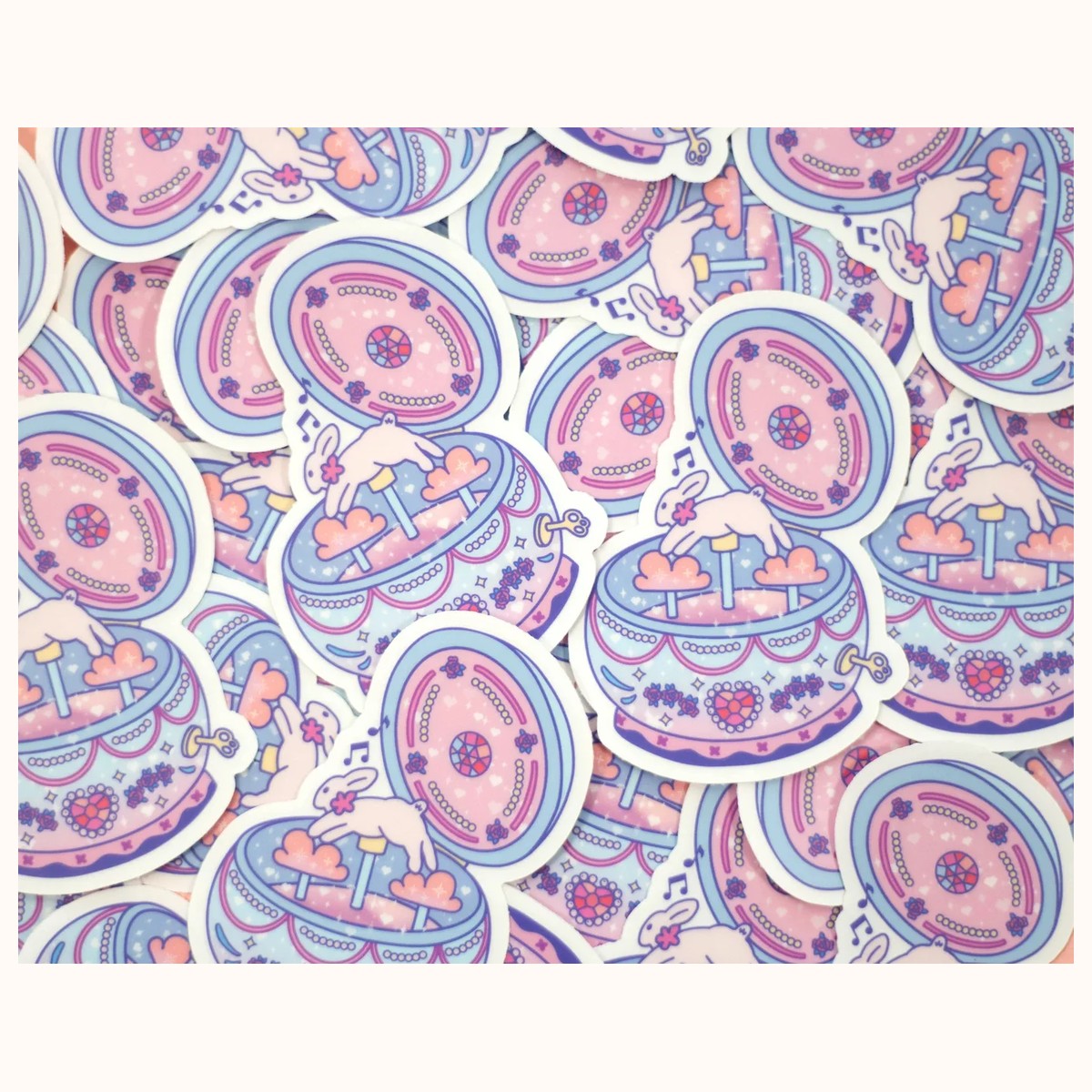 Music Box CLEAR Sticker | Cute Aesthetic Waterproof Durable Laptop Sticker view 3