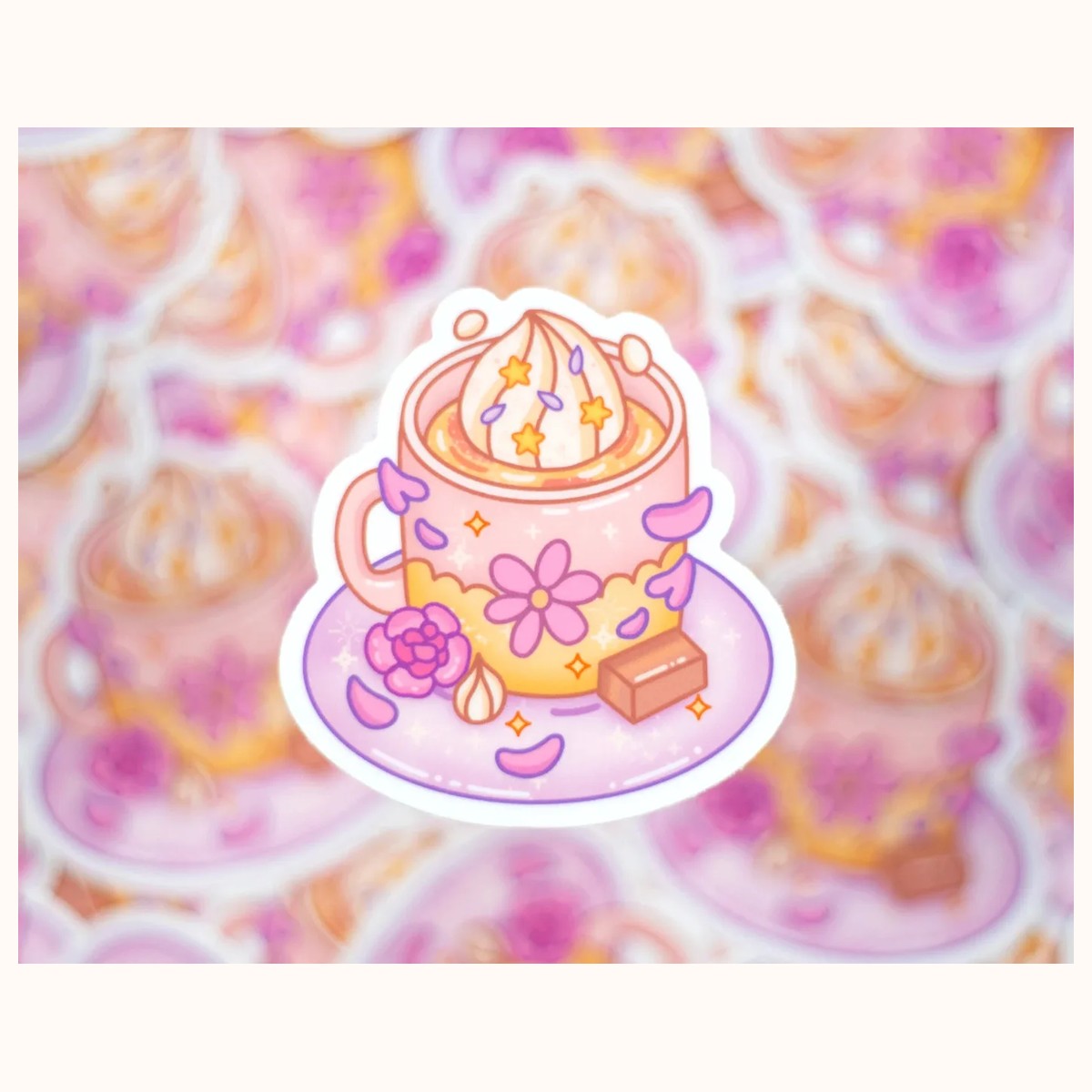 Cozy Coffee Aesthetic Vinyl Sticker view 2