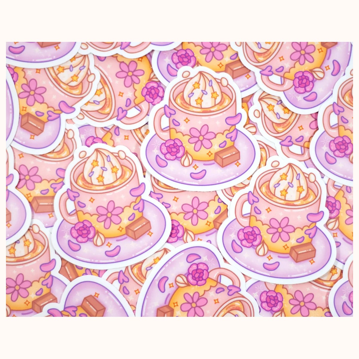 Cozy Coffee Aesthetic Vinyl Sticker view 3