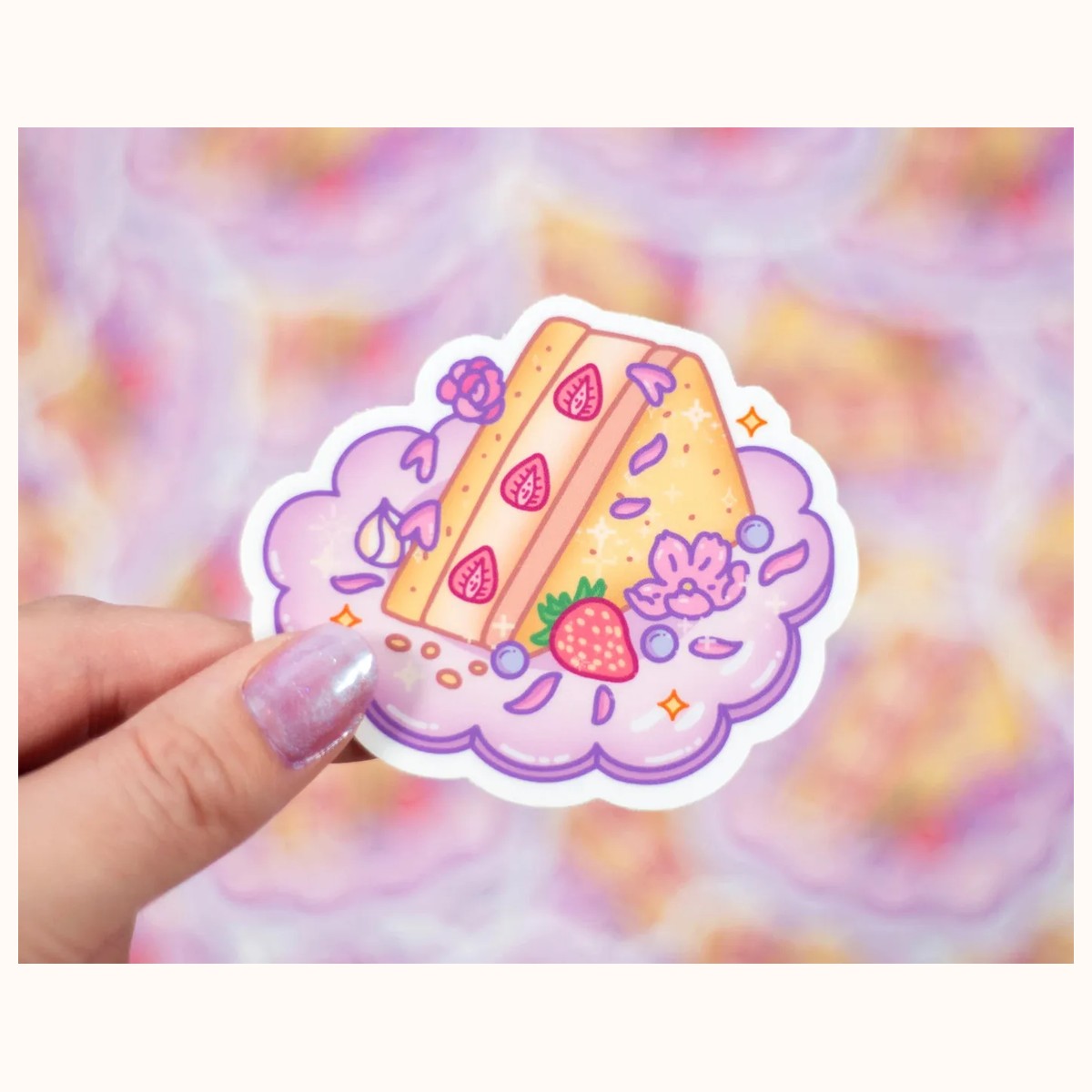Strawberry Sandwich Aesthetic Vinyl Sticker, stickers from Farouk Book Store