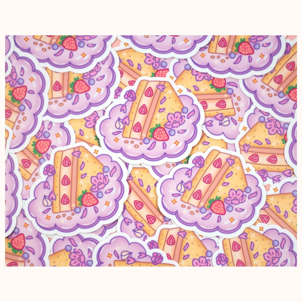 Strawberry Sandwich Aesthetic Vinyl Sticker view 2