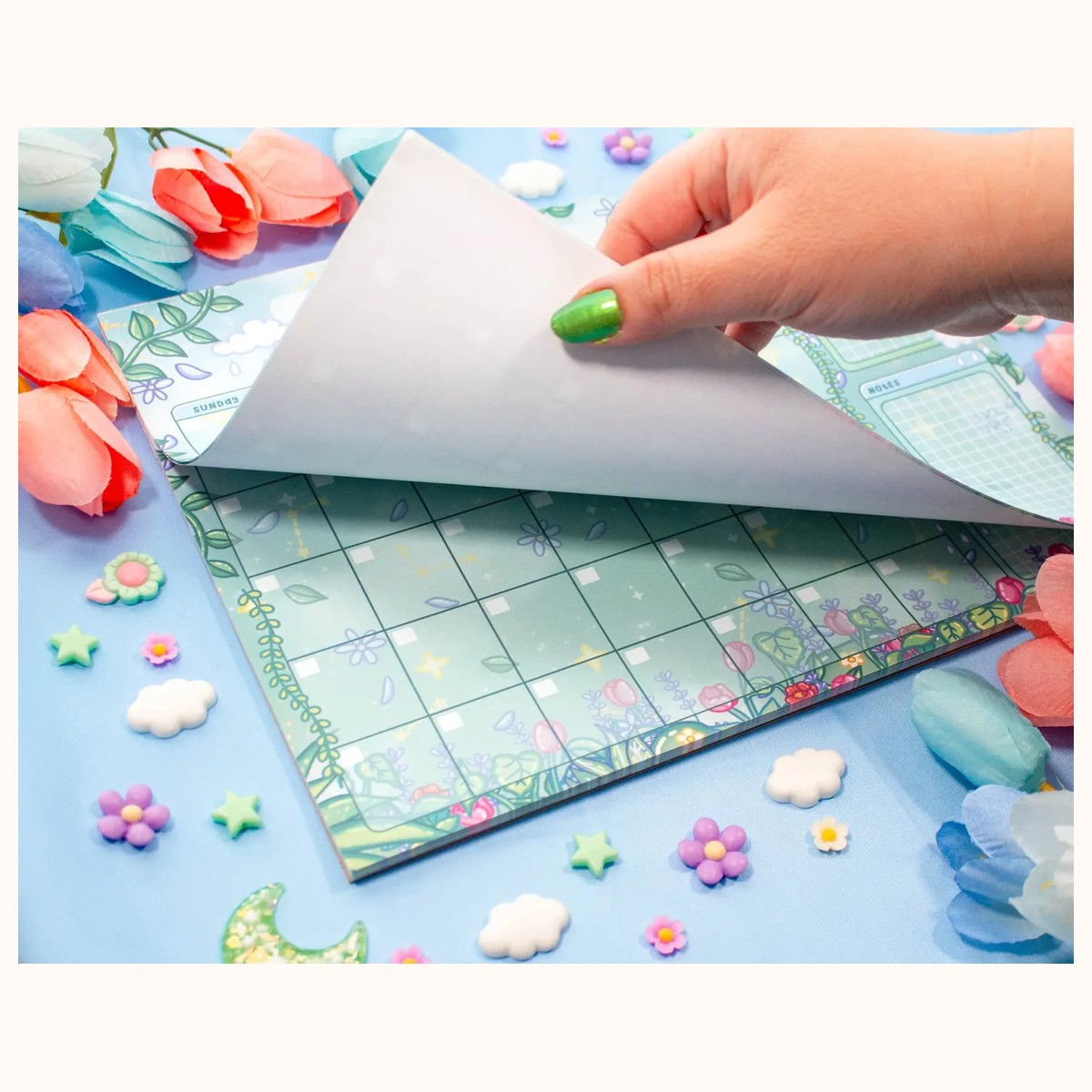 Botanical Bliss Monthly Planner Pad | 24 Pages Dreamy Cute Aesthetic Stationery Note Pad view 2
