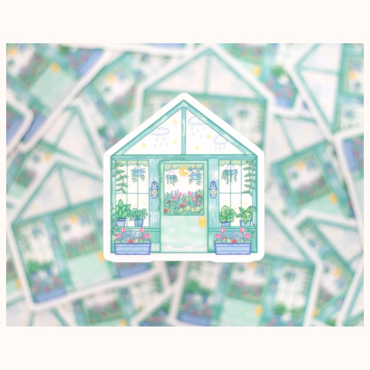 Greenhouse CLEAR Sticker | Cute Aesthetic Waterproof Durable Laptop Sticker view 3