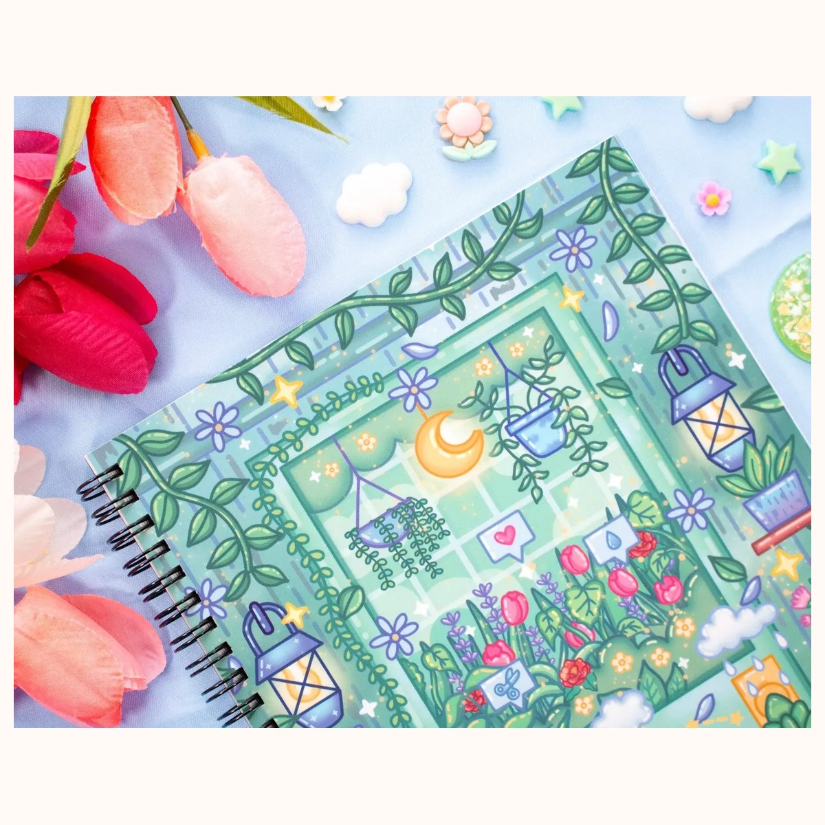 Botanical Bliss Spiral Lined Notebook (7x9") view 4