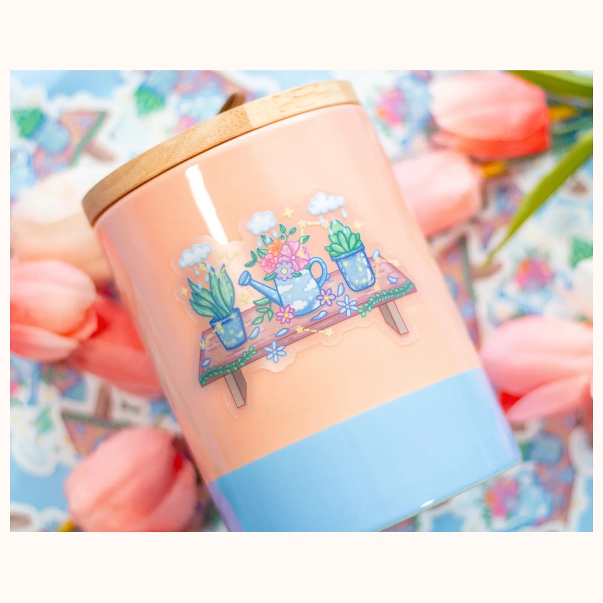Garden Bench CLEAR Sticker | Cute Aesthetic Waterproof Durable Laptop Sticker view 2