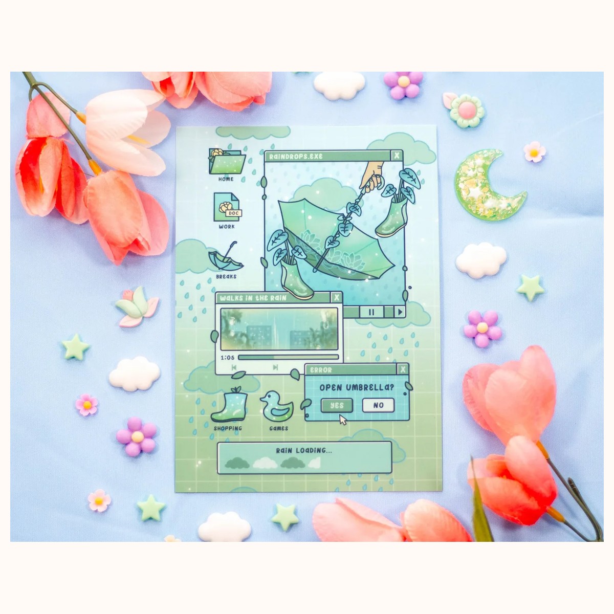 Rainy Day Cute Art Print by Farouk Book Store