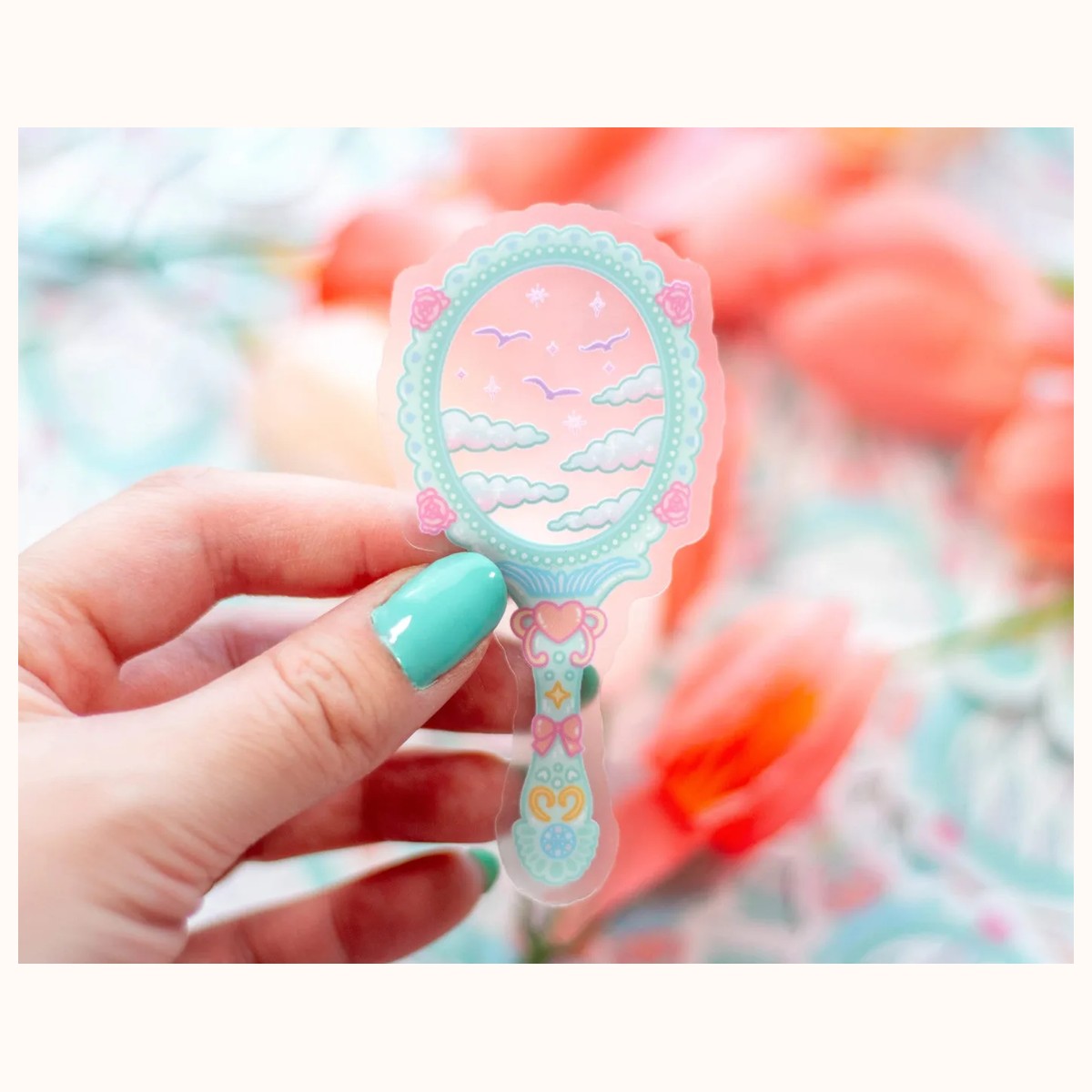 Magic Mirror Aesthetic Cute Vinyl Sticker, stickers from Farouk Book Store
