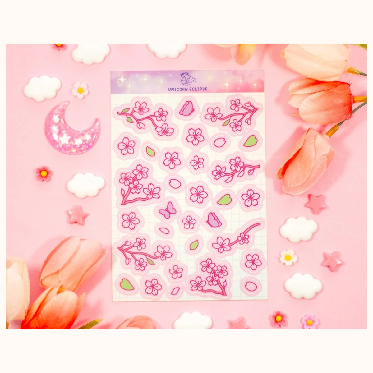 Sakura Sticker Sheet | Planner Stickers, Kawaii Stickers, stickers from Farouk Book Store