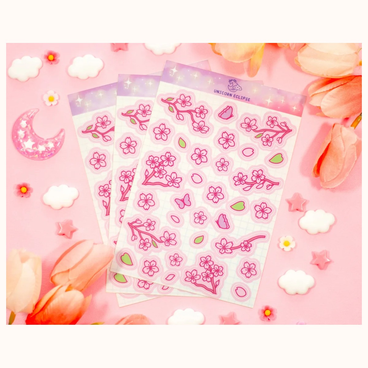 Sakura Sticker Sheet | Planner Stickers, Kawaii Stickers view 2
