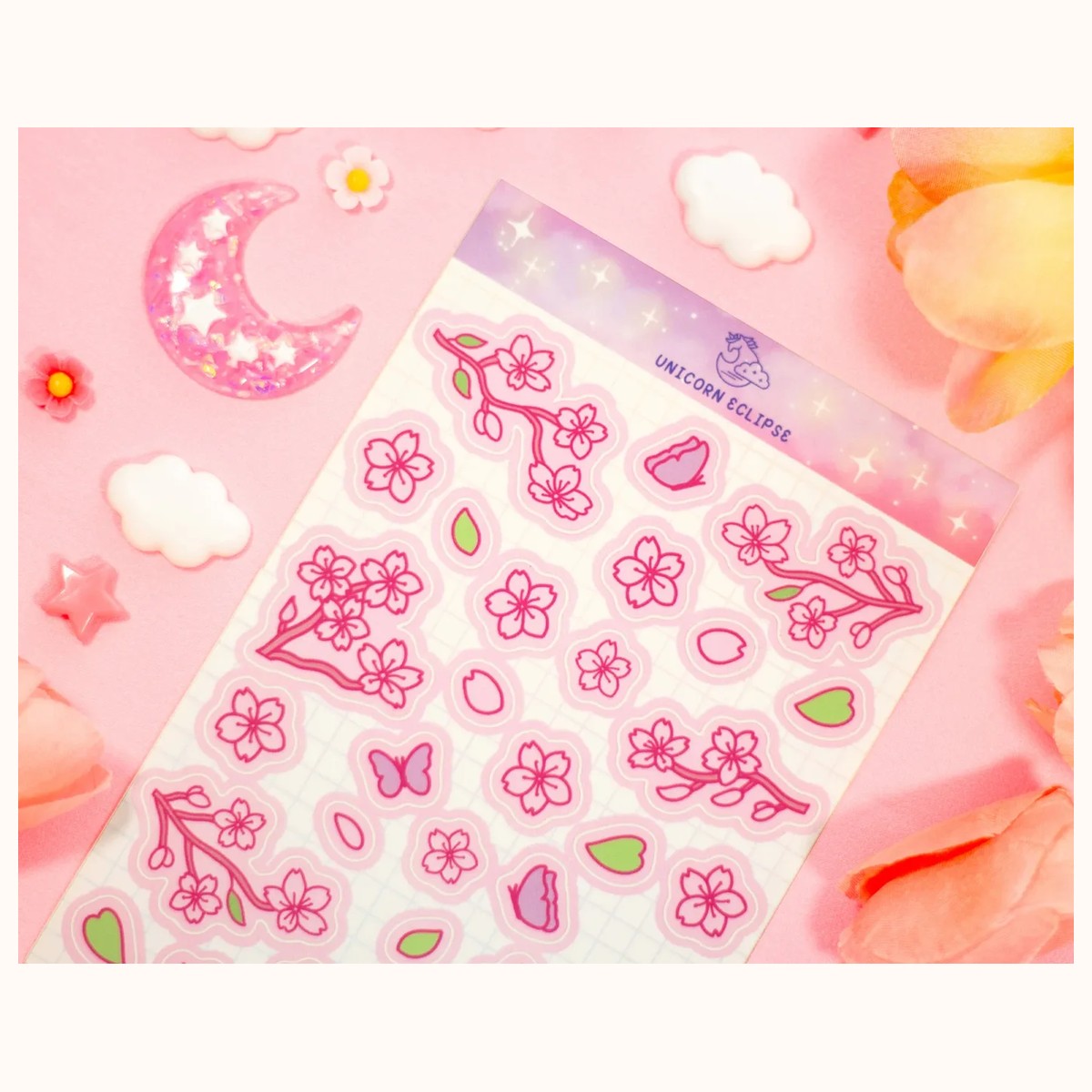 Sakura Sticker Sheet | Planner Stickers, Kawaii Stickers view 3