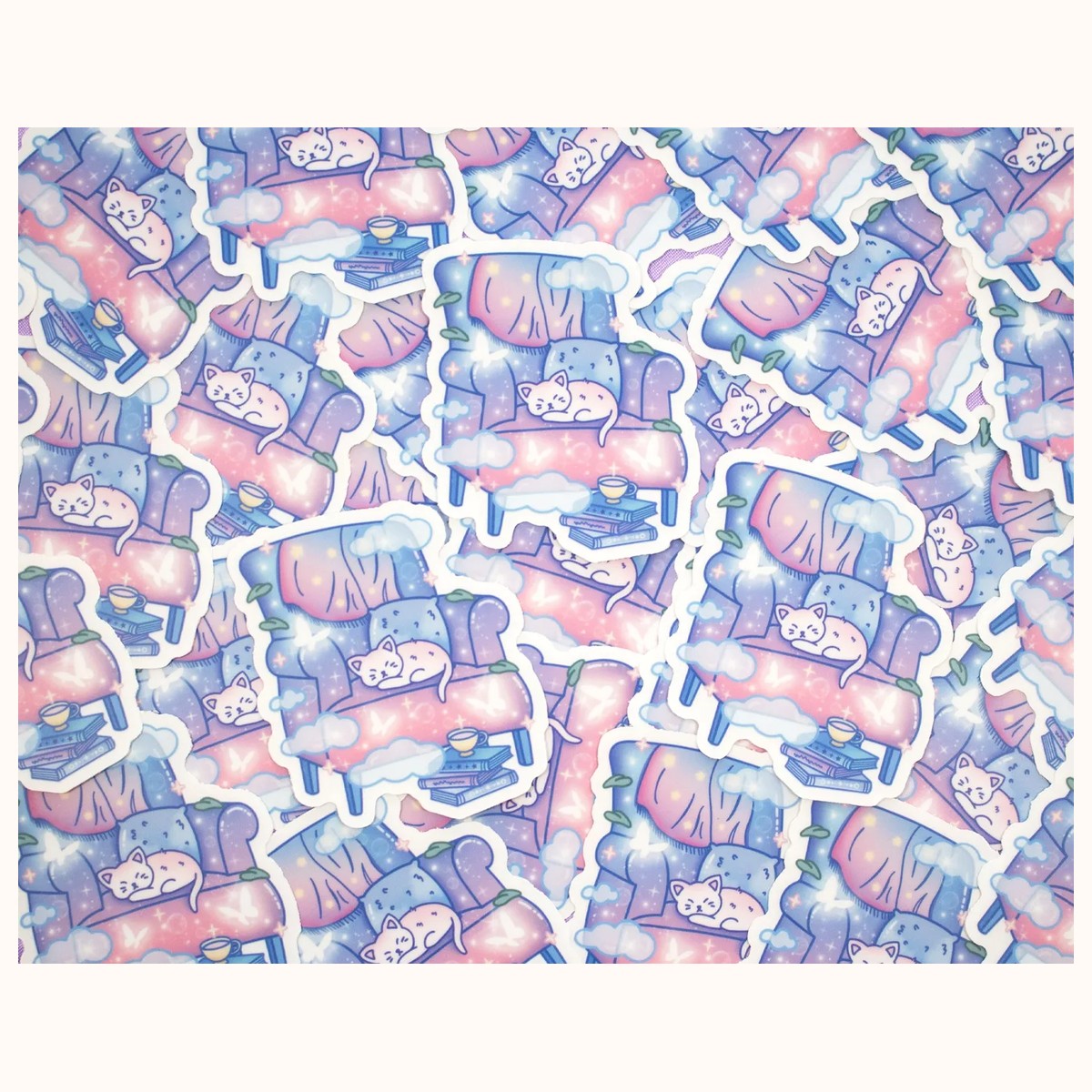 Reading Chair CLEAR Sticker | Cute Aesthetic Waterproof Durable Laptop Sticker view 4