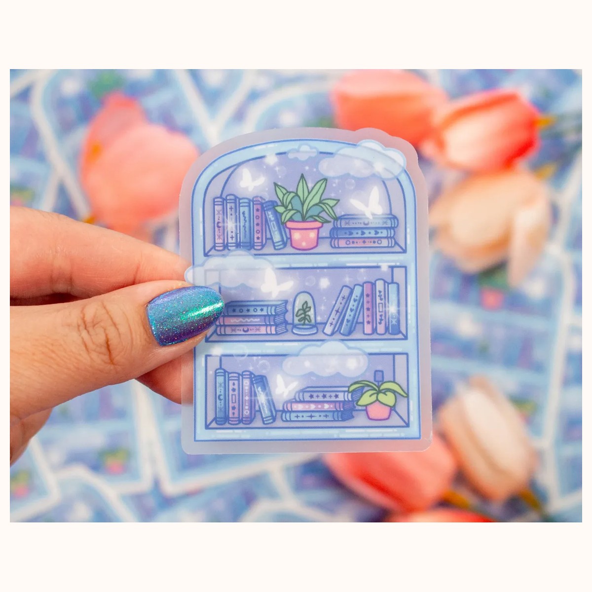 Bookshelf CLEAR Sticker | Cute Aesthetic Waterproof Durable Laptop Sticker, stickers from Farouk Book Store