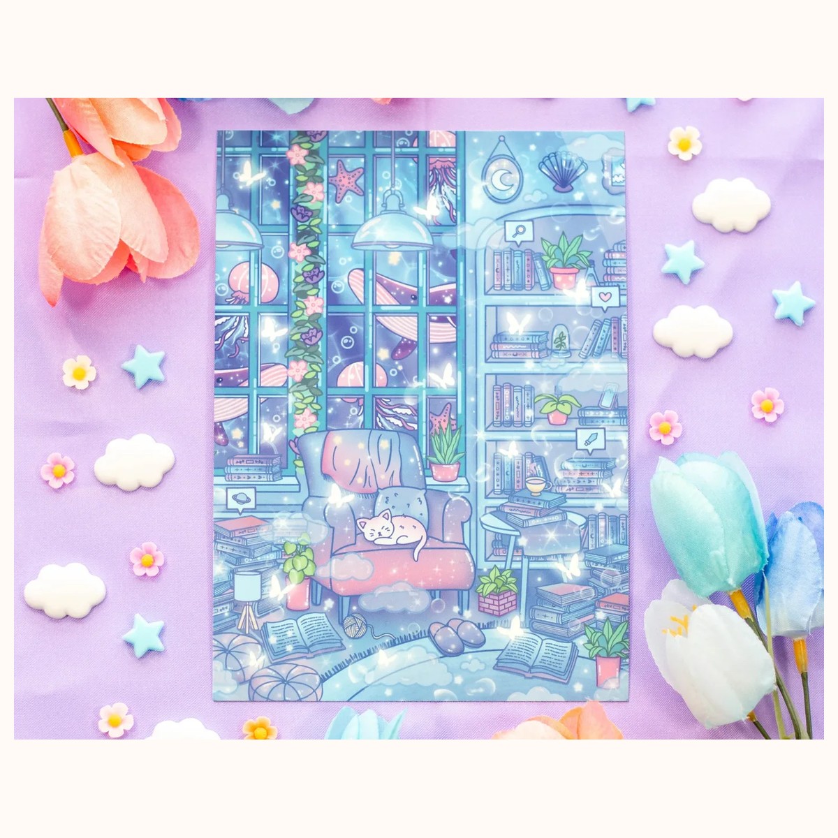Reading Room Cute Art Print by Farouk Book Store