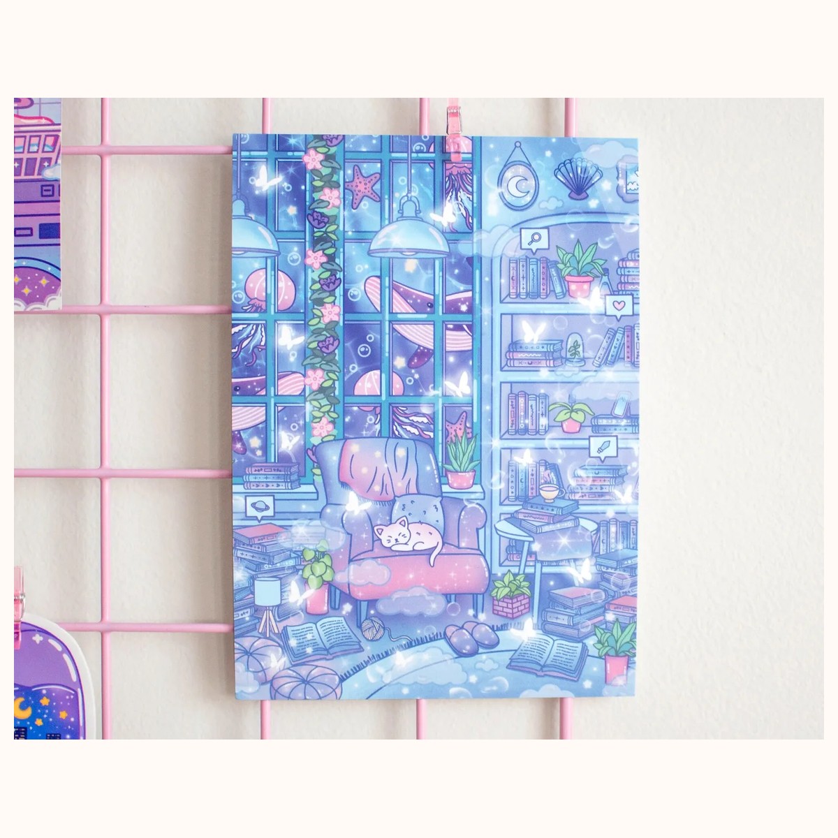 Reading Room Cute Art Print view 2