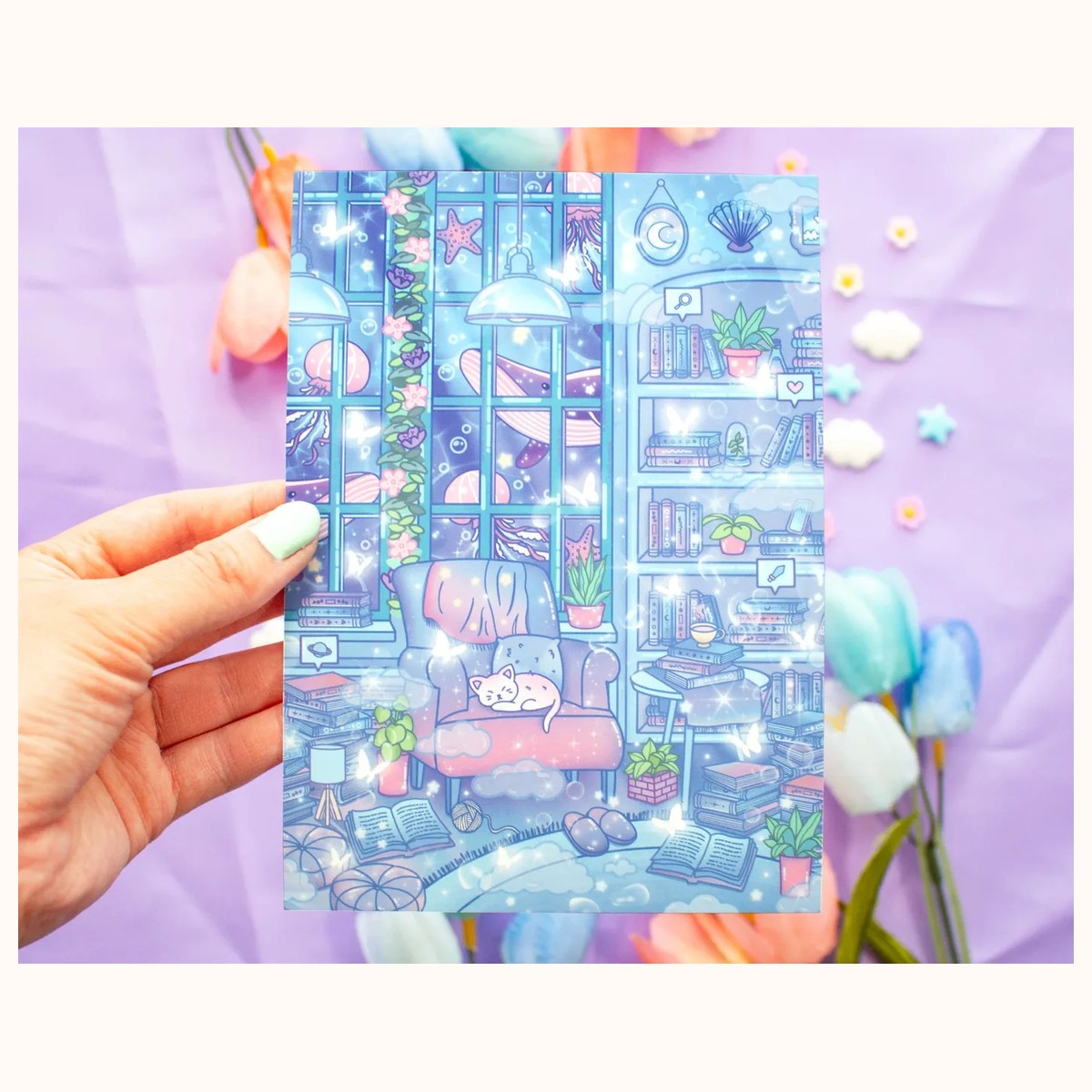 Reading Room Cute Art Print view 3