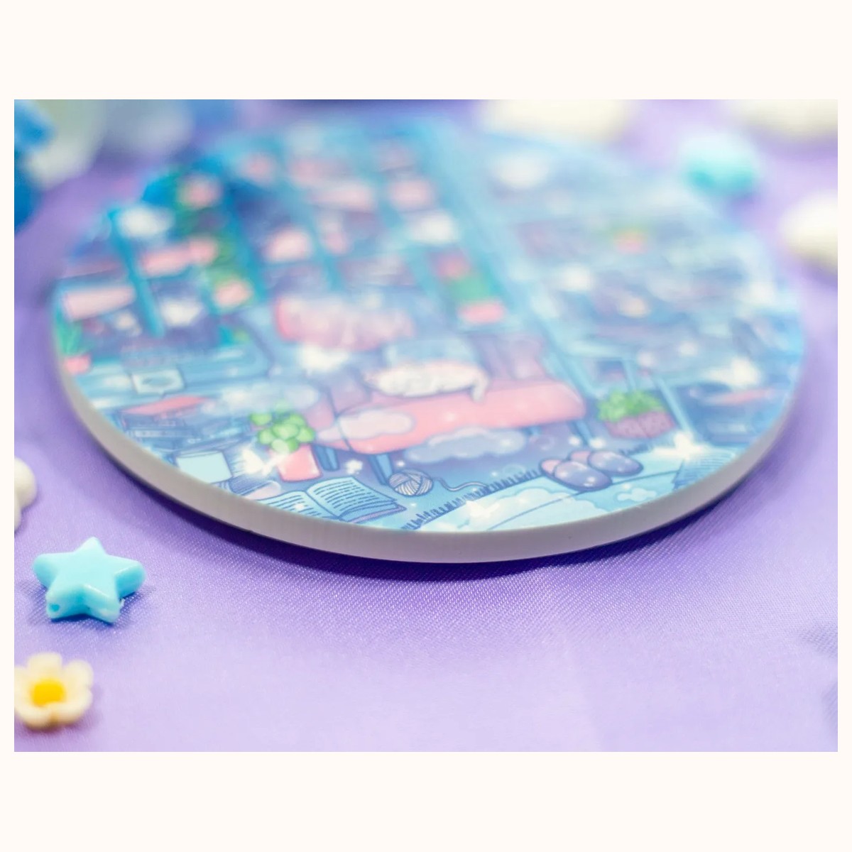 Reading Room Coaster | Kawaii Drinks Coaster Home Decor Accessories view 3