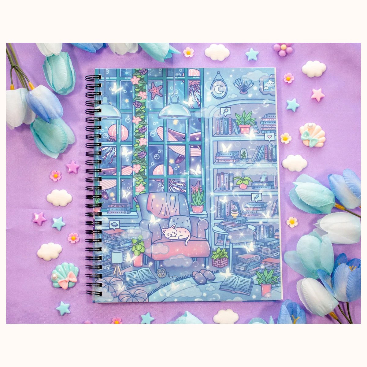 Reading Room Spiral Lined Notebook (7x9") by Farouk Book Store