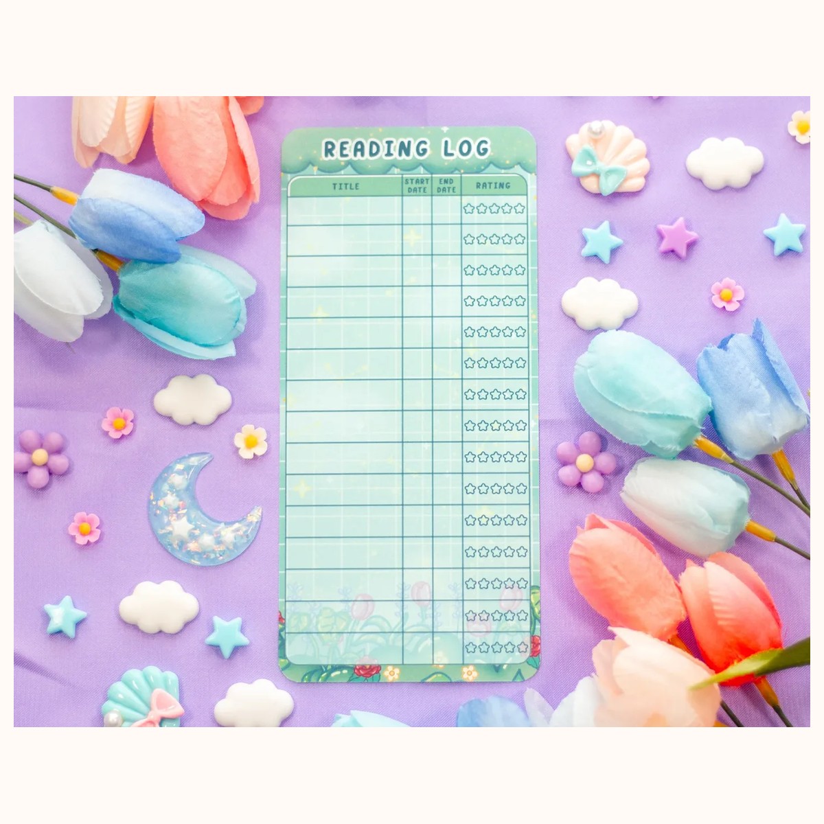 Botanical Bliss Reading Log Bookmark view 2