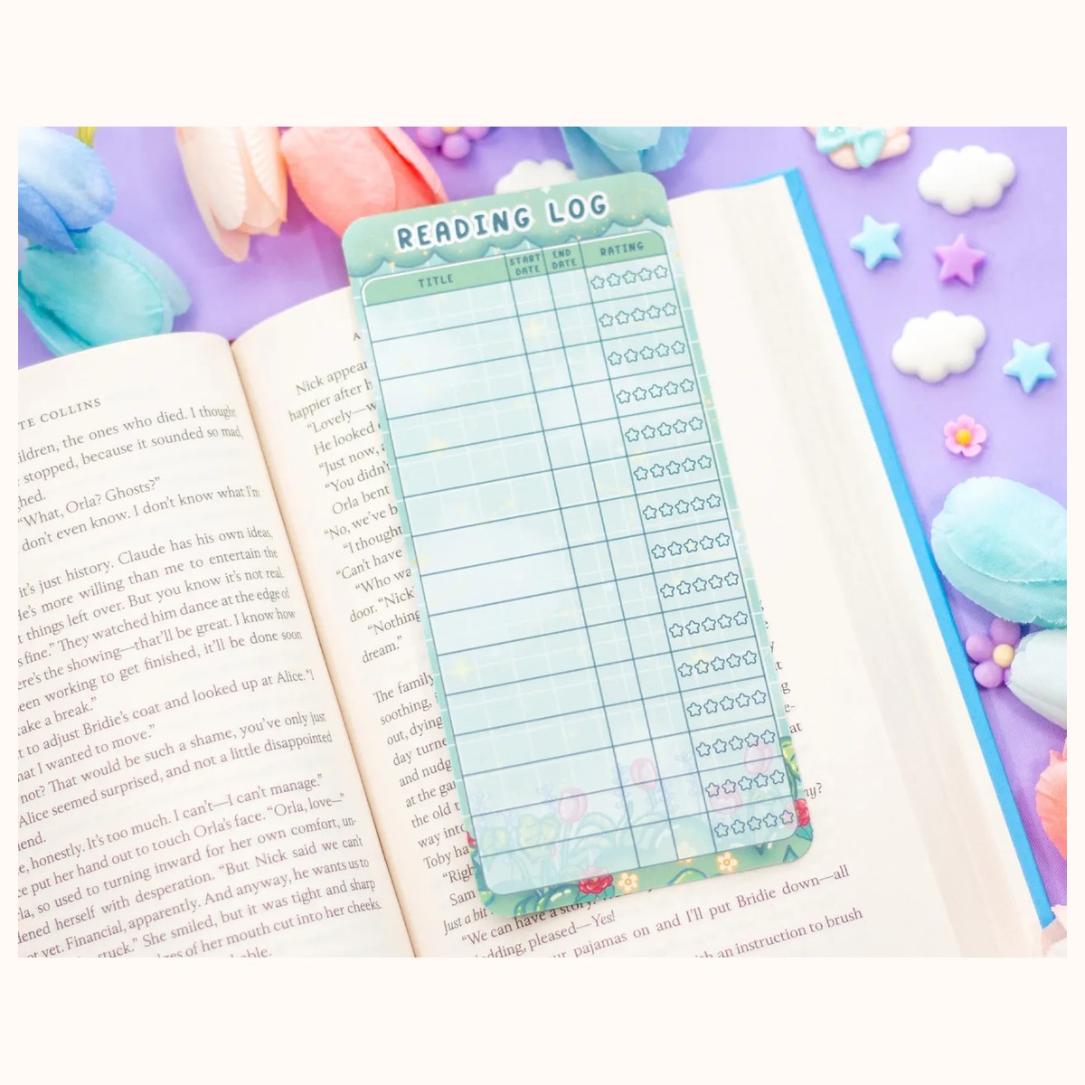 Botanical Bliss Reading Log Bookmark view 4