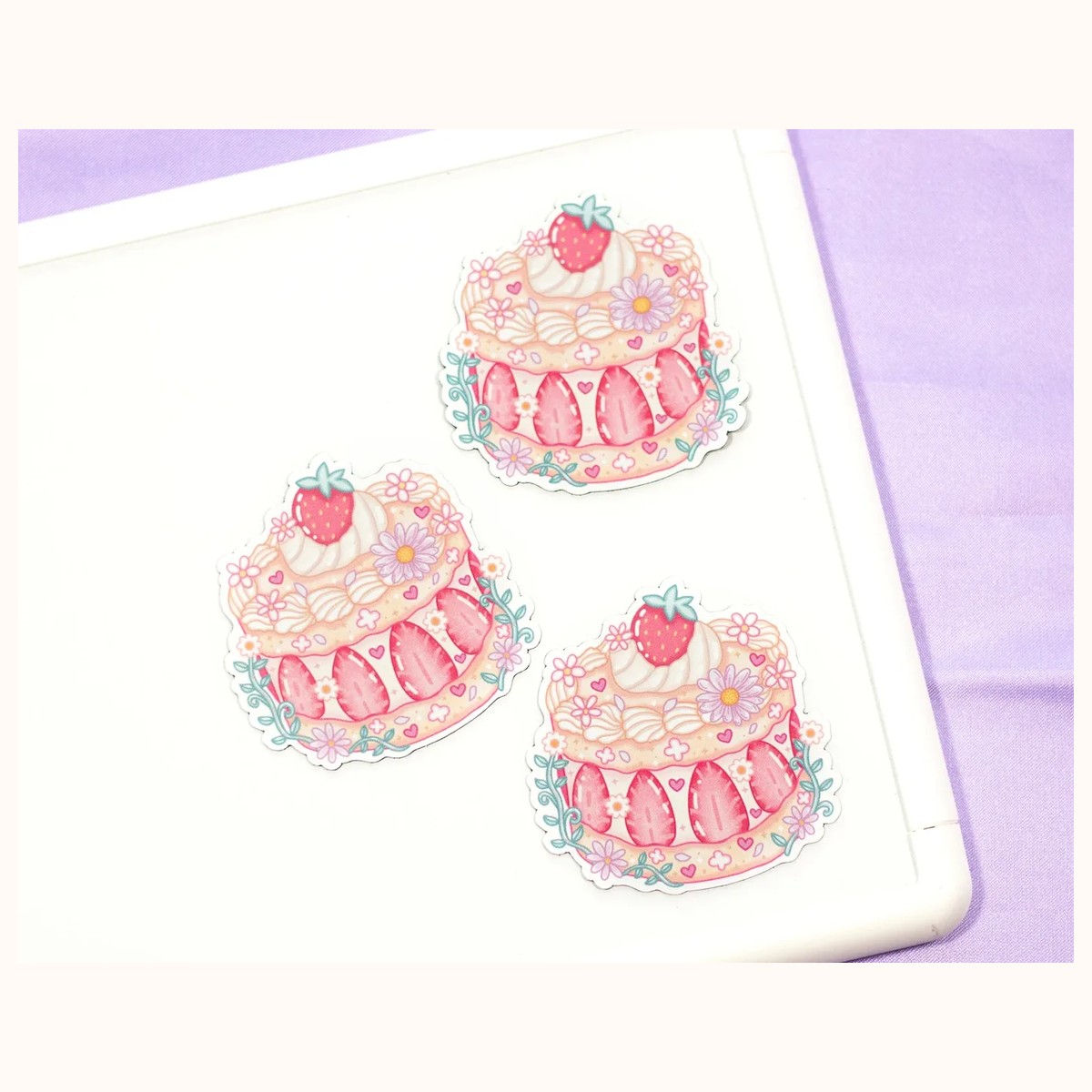 Strawberry Cake Aesthetic Cute Aesthetic Fridge Board Magnet view 3