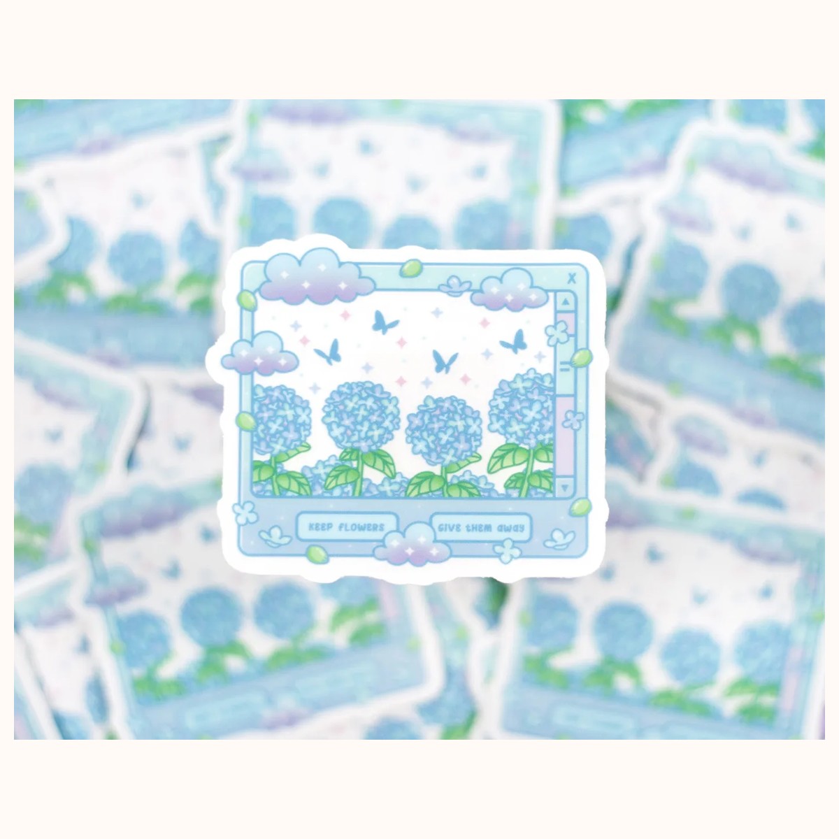 Hydrangea Dreams CLEAR Sticker | Cute Aesthetic Waterproof Durable Laptop Sticker, stickers from Farouk Book Store