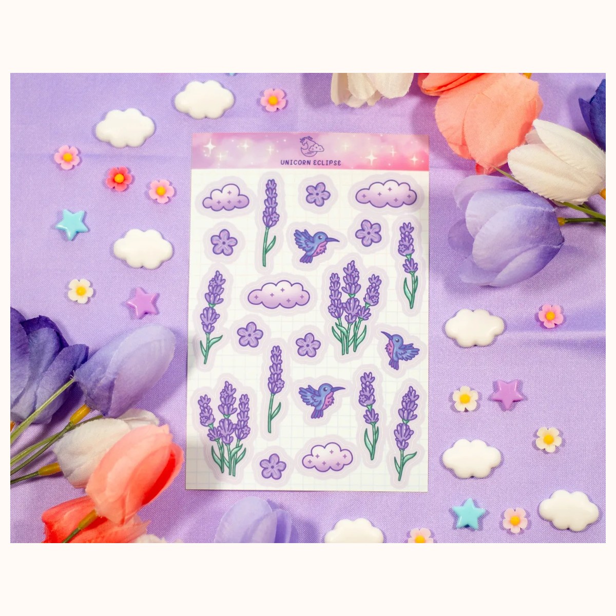 Lavender Dreams Aesthetic Sticker Sheet | Planner Stickers, Kawaii Stickers, stickers from Farouk Book Store