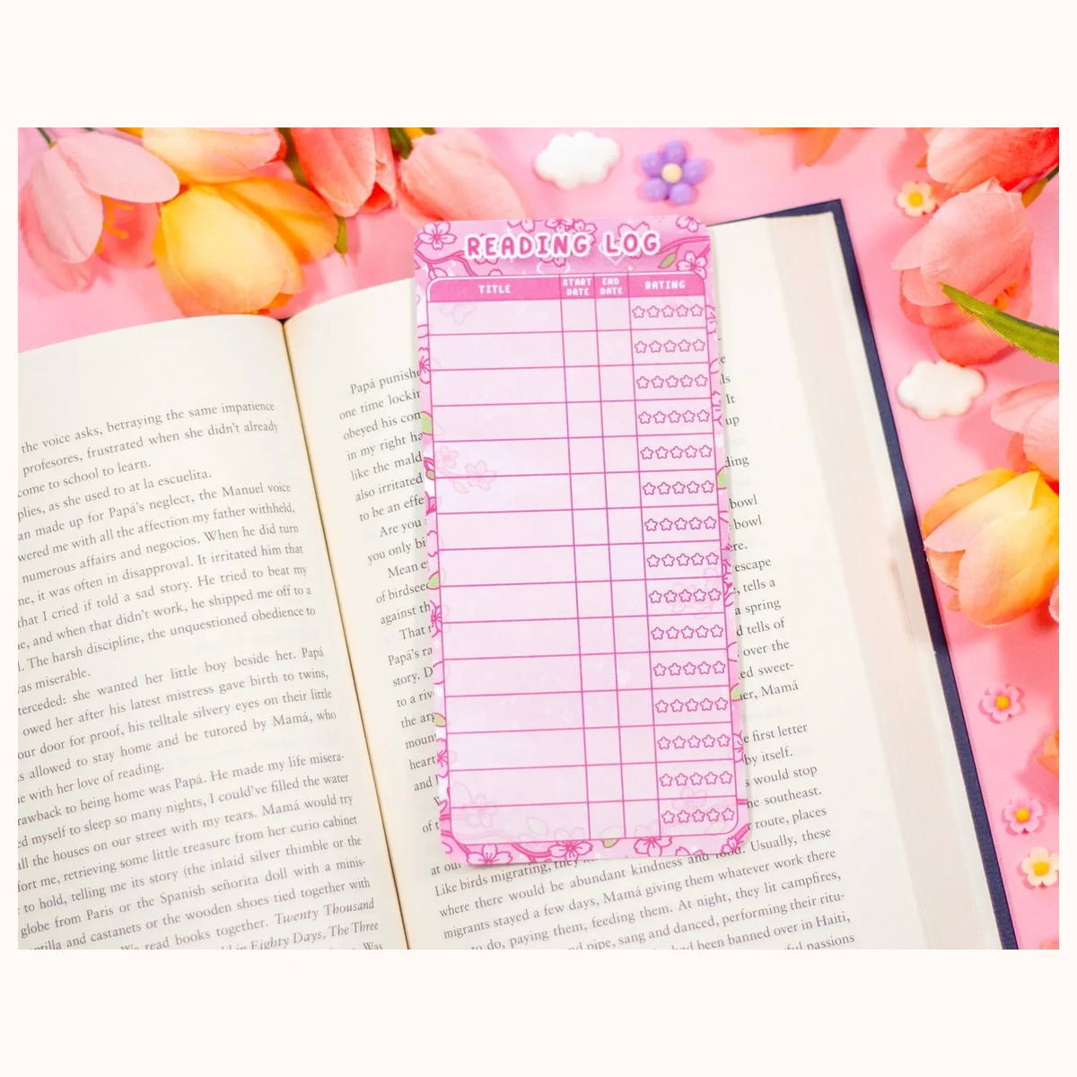 Sakura Reading Log Bookmark view 3