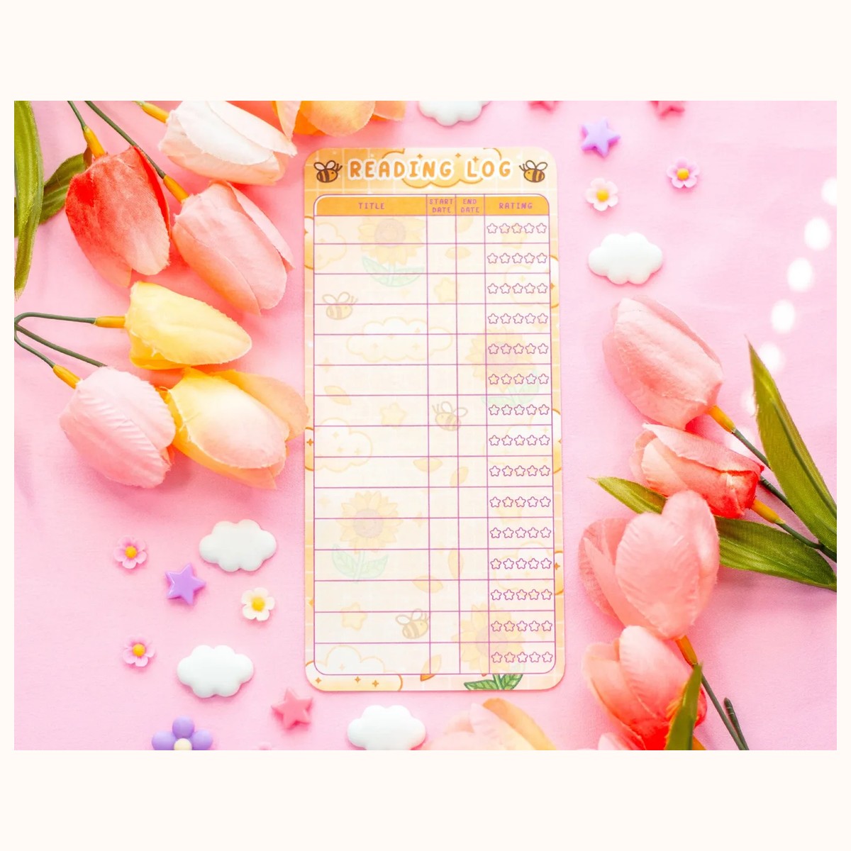 Sunflower Dreams Reading Log Bookmark view 4