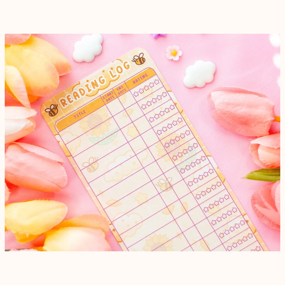 Sunflower Dreams Reading Log Bookmark view 6