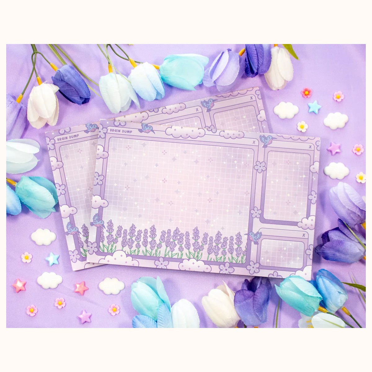 Lavender Dreams Brain Dump Planner Pad | Kawaii Art Cute Aesthetic Stationery Office Supplies Gift view 3