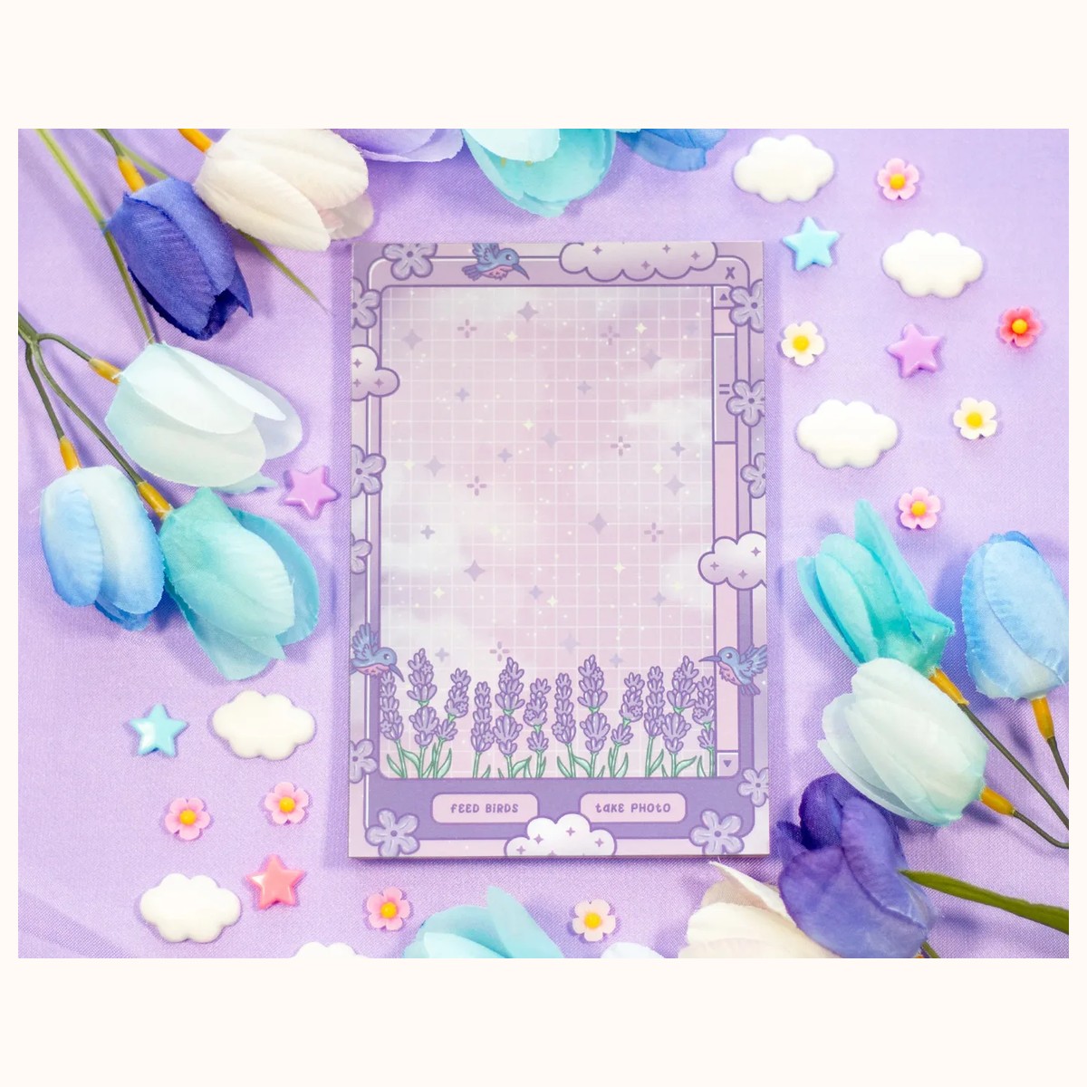Lavender Dreams Gradient Aesthetic Dreamy Memo Notepad, notepads from Farouk Book Store