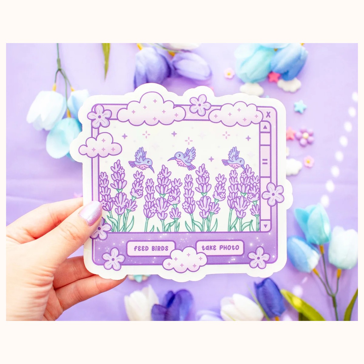 Lavender Dreams Suncatcher Sticker | Rainbow Maker Window Decal view 4
