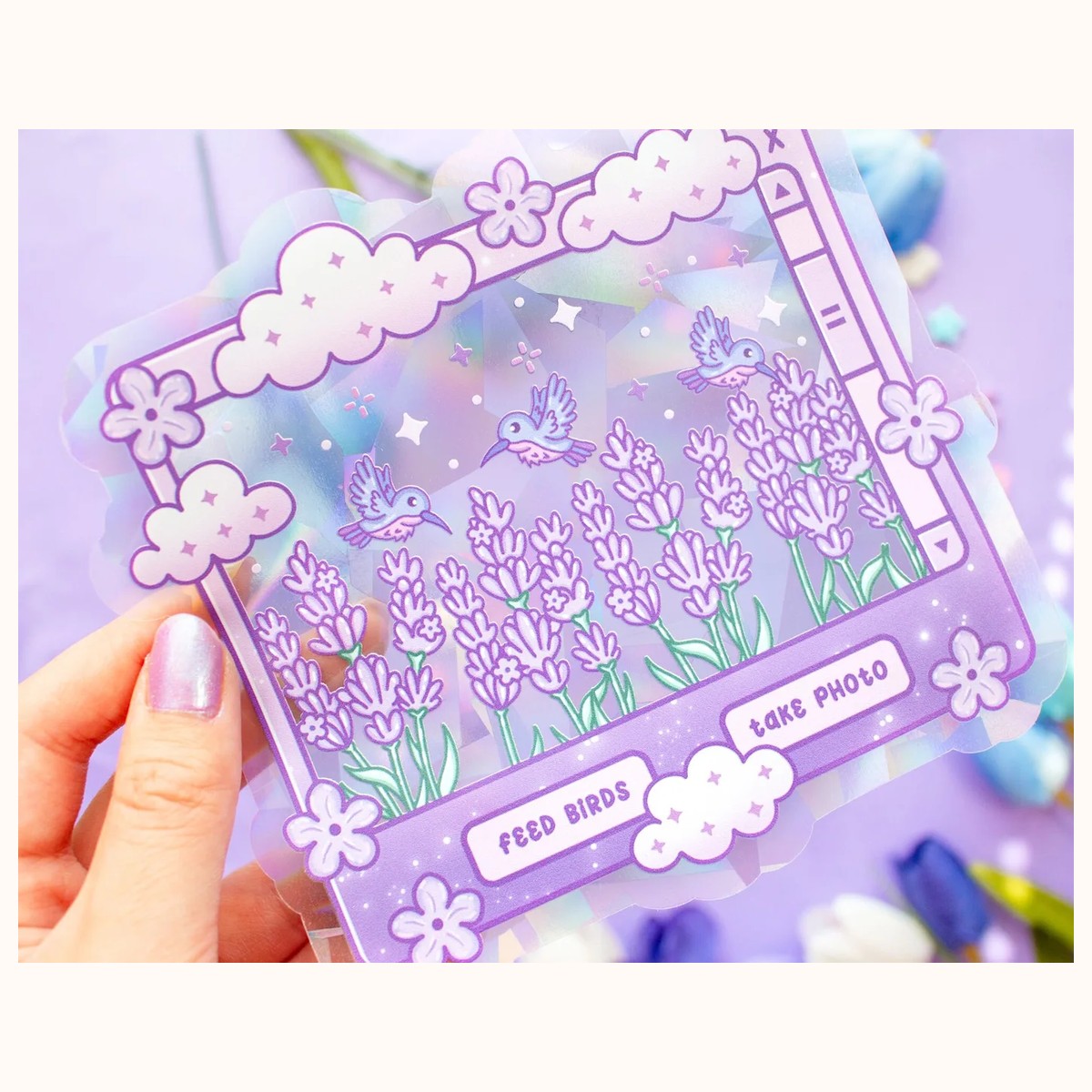 Lavender Dreams Suncatcher Sticker | Rainbow Maker Window Decal view 5