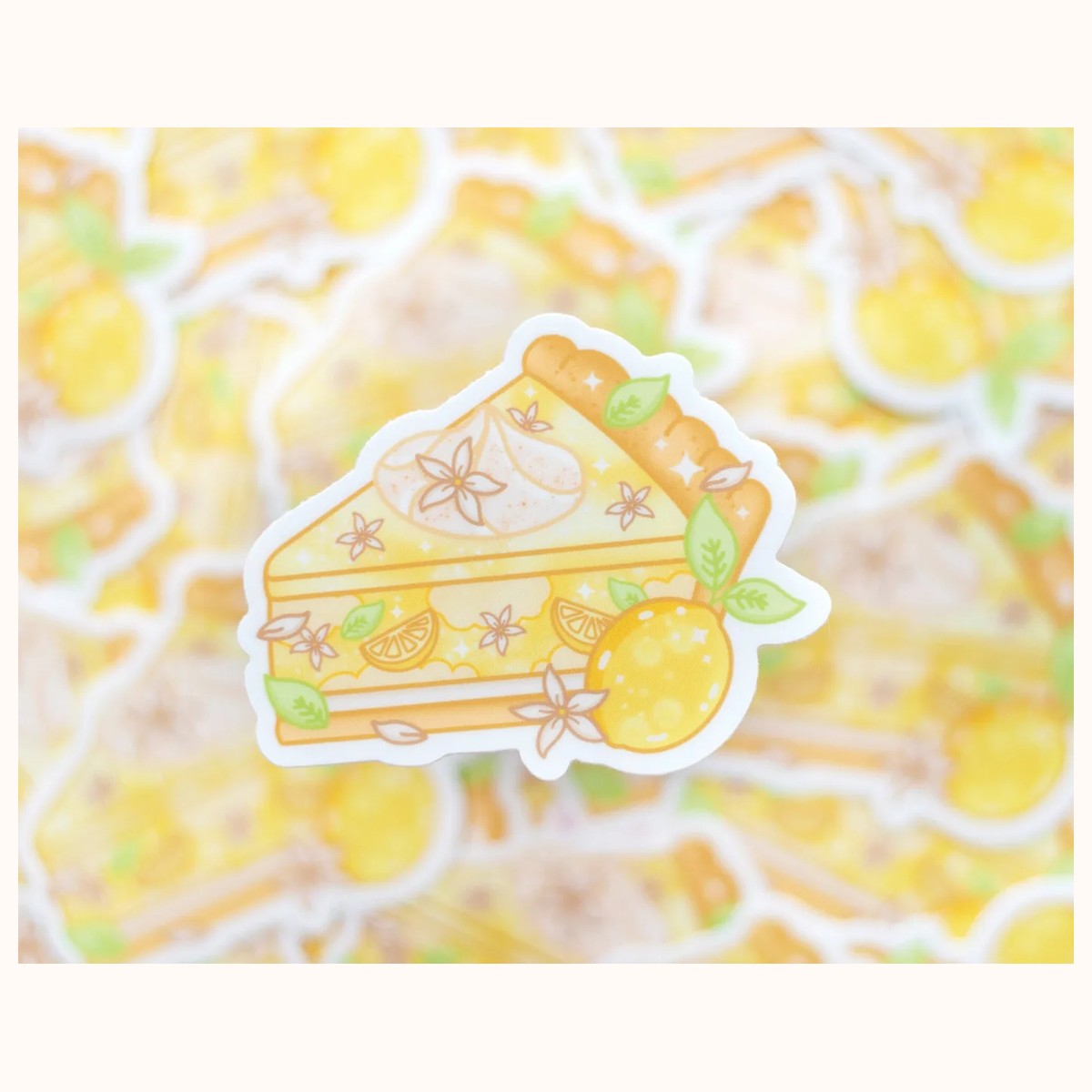 Lemon Pie Vinyl Waterproof Sticker | Cute Kawaii Laptop Decal view 2
