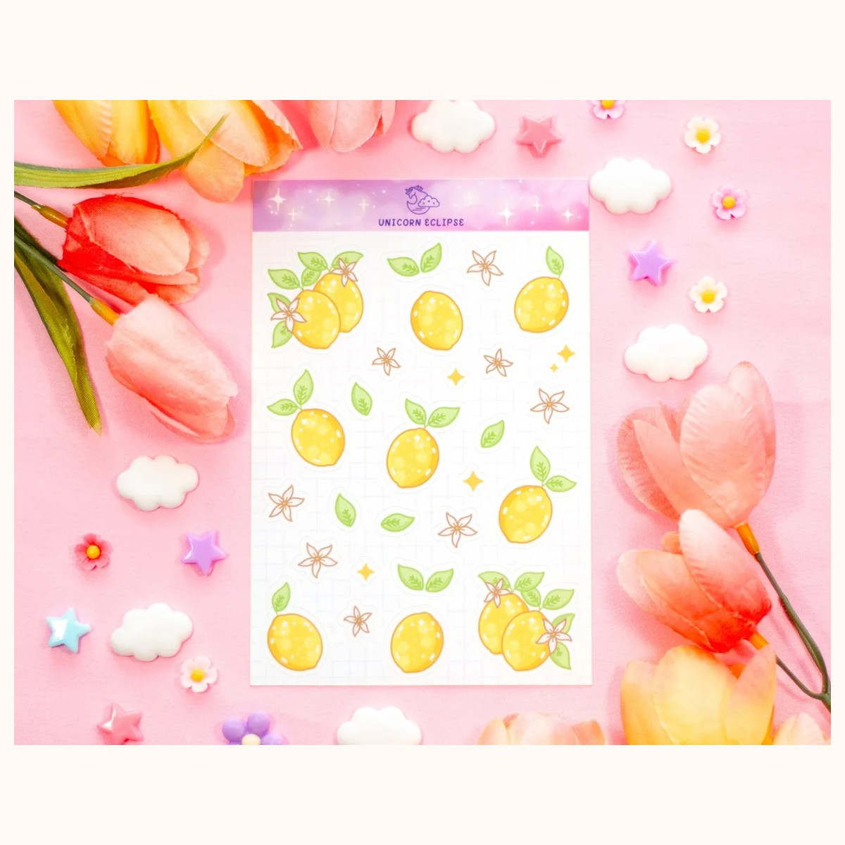 Lemons Aesthetic Sticker Sheet | Planner Stickers, Kawaii Stickers, stickers from Farouk Book Store