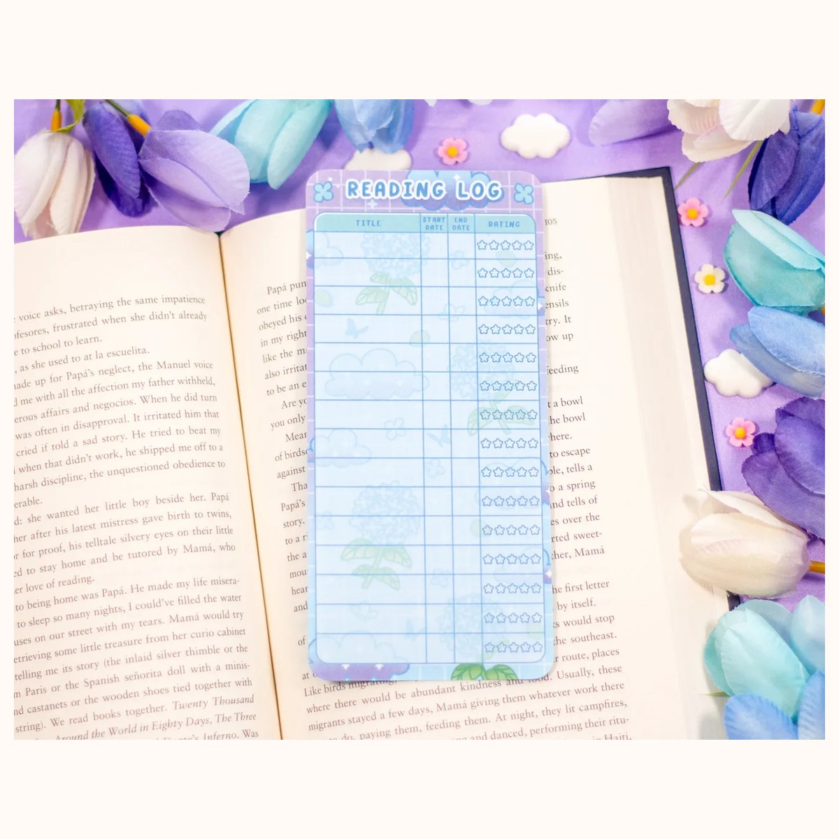 Hydrangea Dreams Reading Log Bookmark view 2